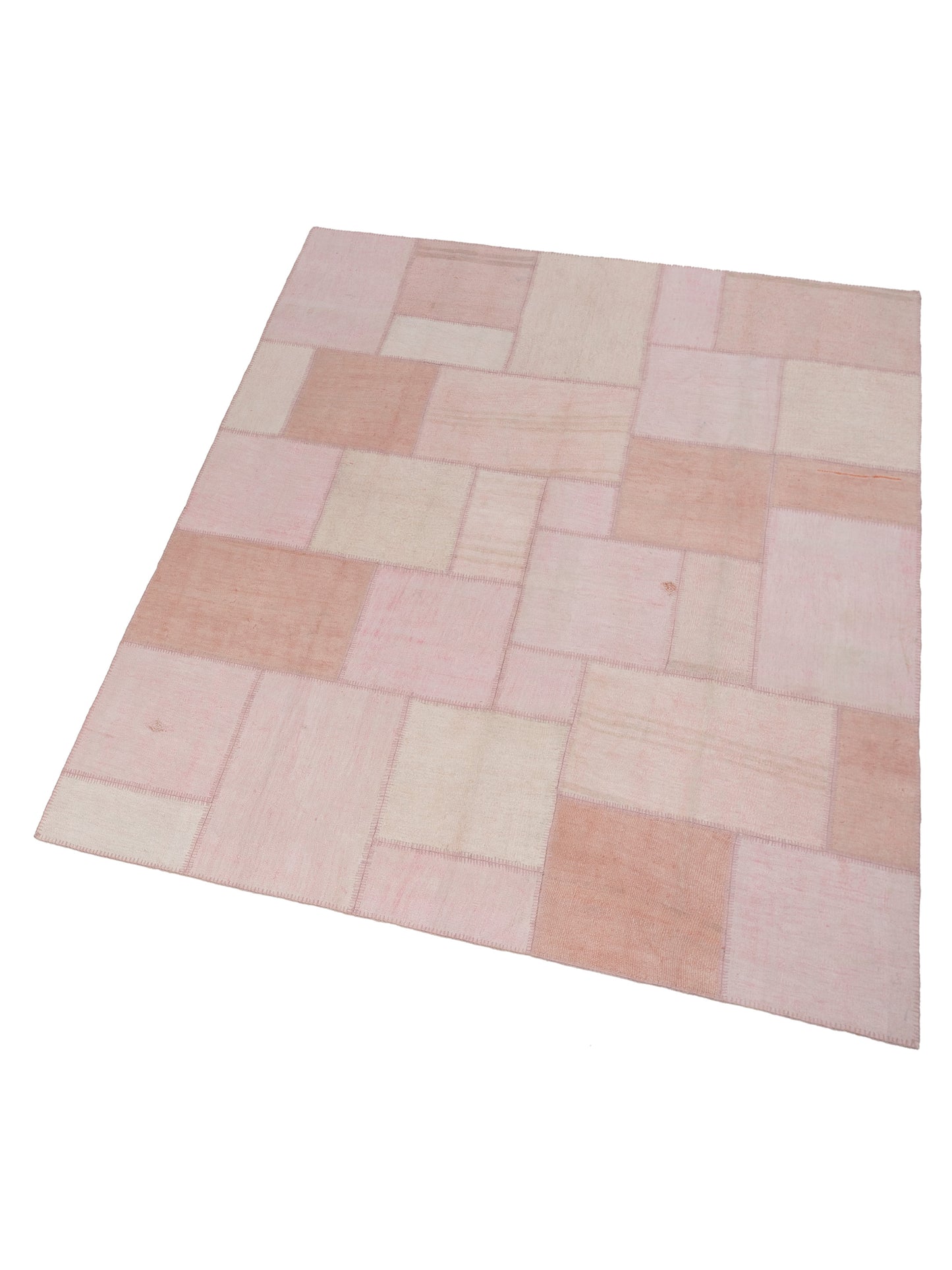 Turkish Vestige Patchwork 147802 Pink Pink 8.3x9.11 Hand Knotted Rug