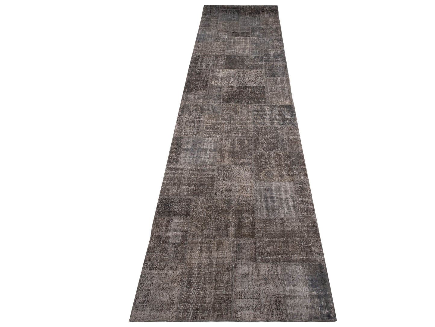 Turkish Vestige Patchwork 120126 Gray 6x30 Hand Knotted Rug