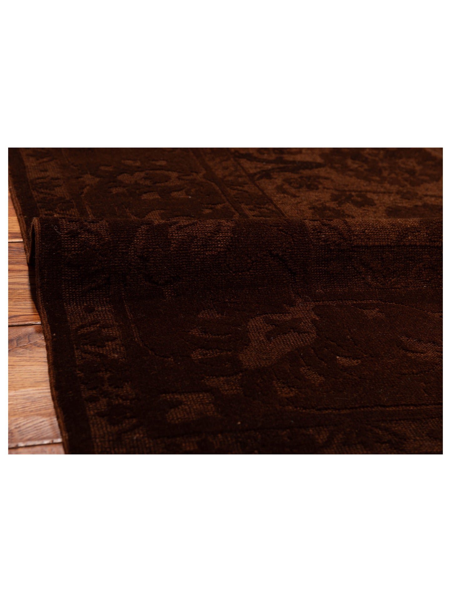 Vintage 105252 Dark Brown 6.10x9.8 Hand Knotted Rug