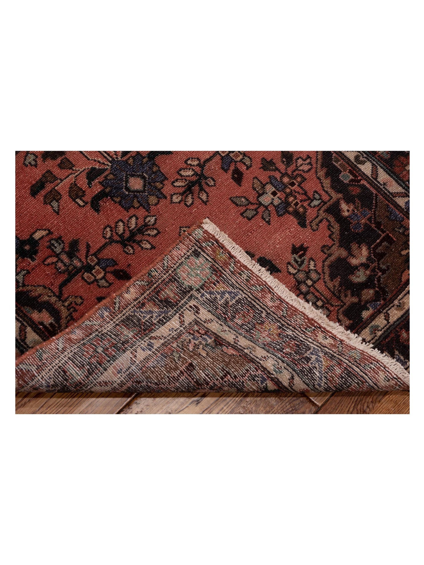 Persian 147705 Rust Brown 2.7x9.4 Hand Knotted Rug