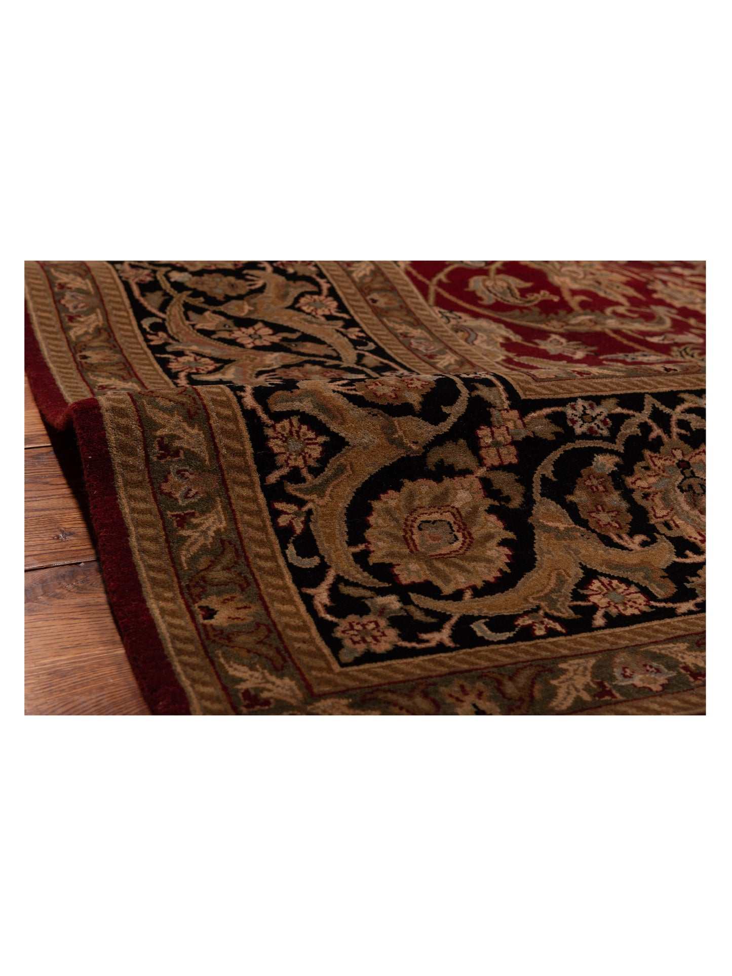 Crown 115745 Red Black 9.1x12.6 Hand Knotted Rug