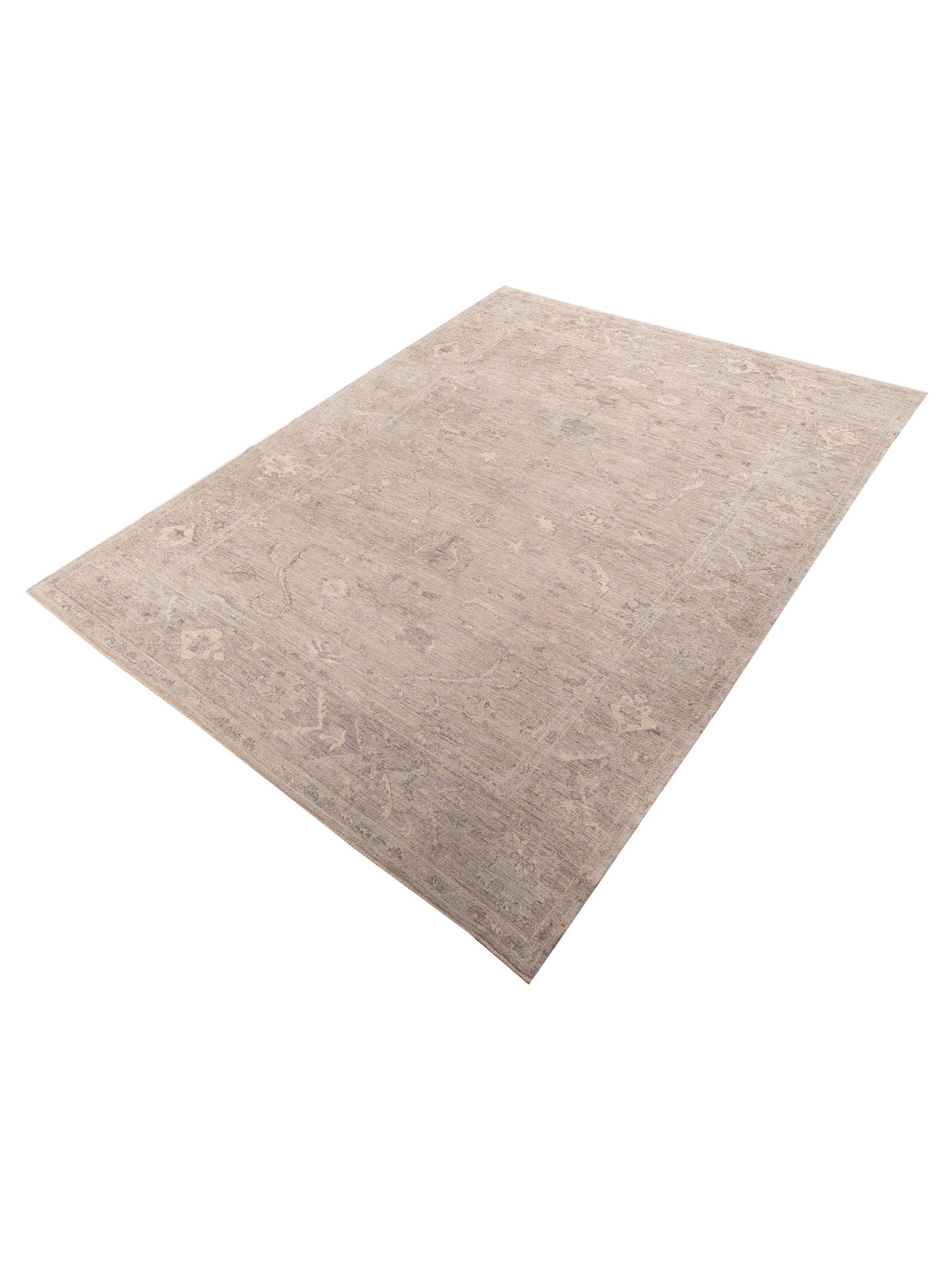 Angora Oushak 156090 Gray Gray 11.7x15.2 Hand Knotted Rug