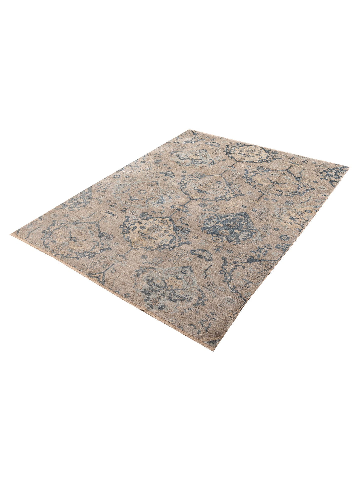 Angora Oushak 154229 Gray Blue 9.1x11.9 Hand Knotted Rug