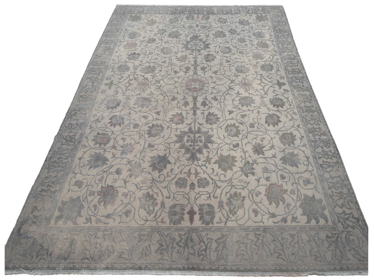 Vintage 106708 Gray 9.3x12.10 Hand Knotted Rug