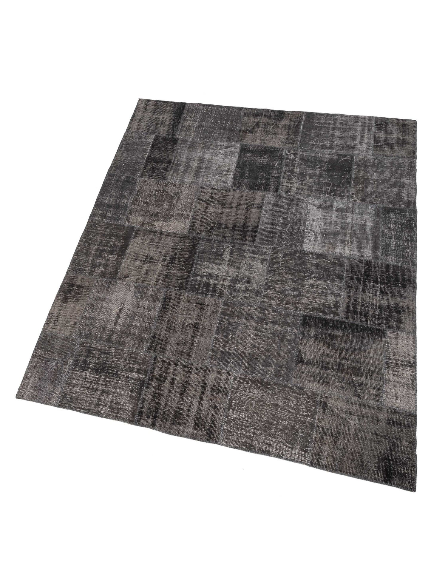 Turkish Vestige Patchwork 114947 Dark Gray 7.11x100 Hand Knotted Rug