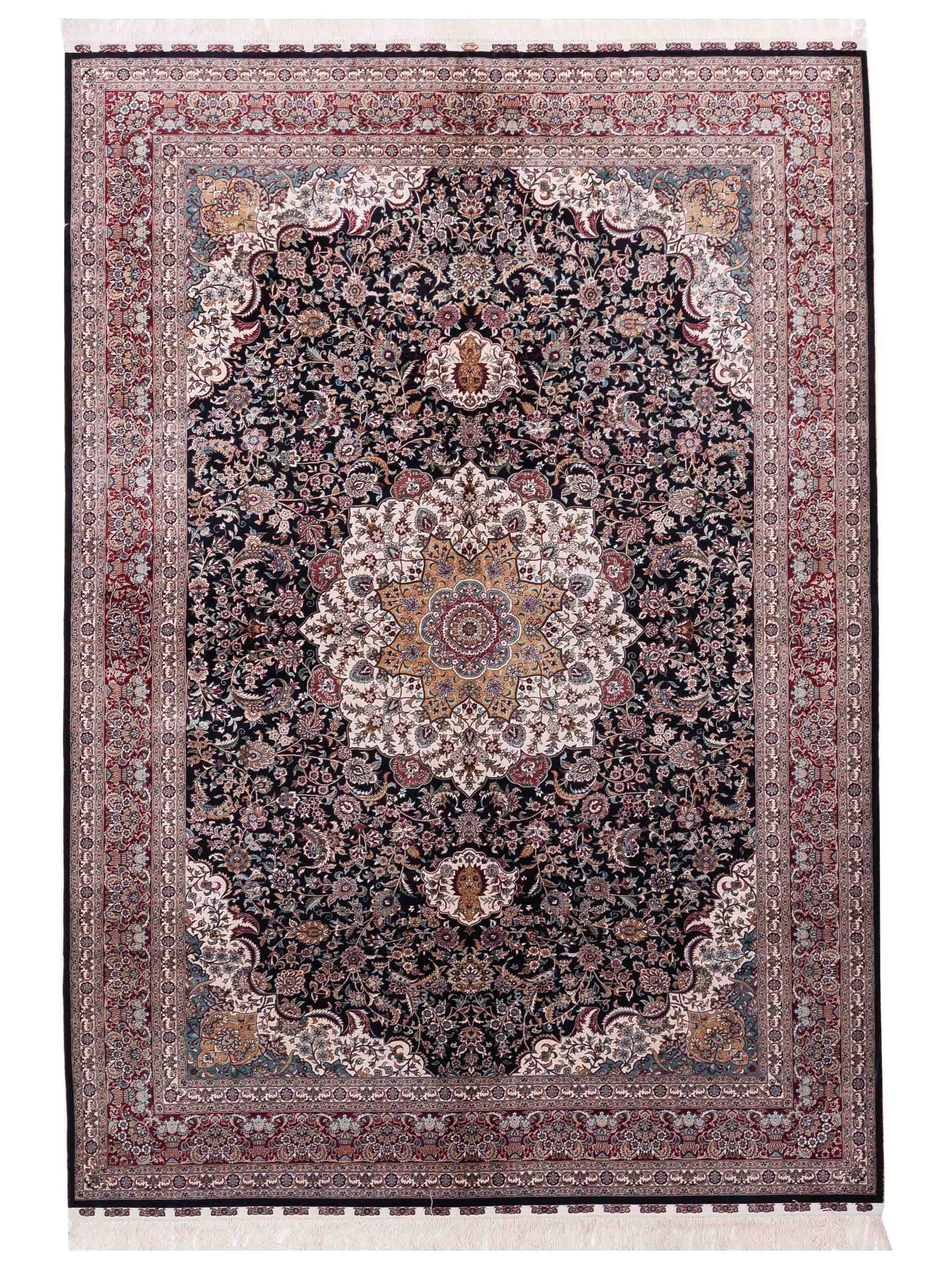 Pasha Pure Silk  Navy Red Traditional