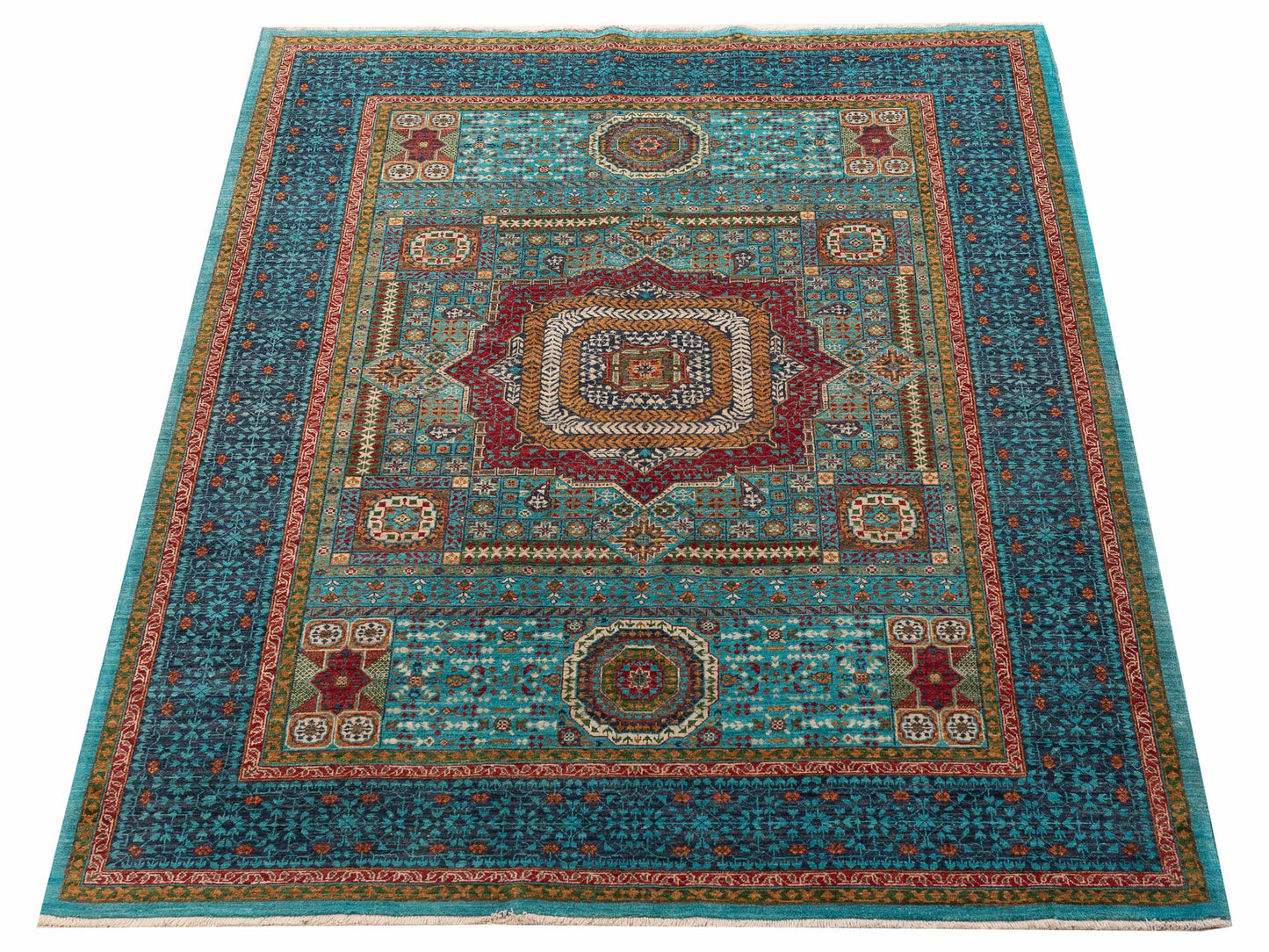 Artisan Mamluk 154726 Blue Black 5.11x8 Hand Knotted Rug