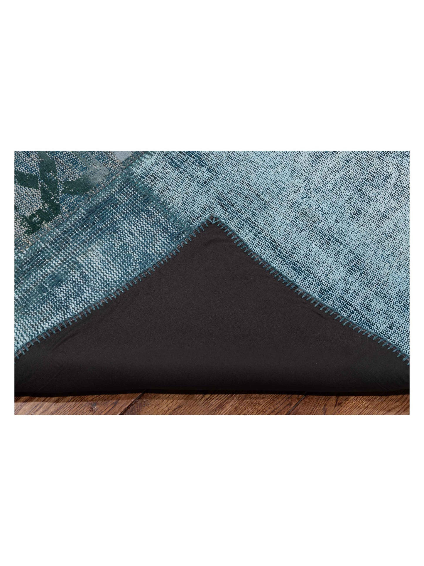 Turkish Vestige Patchwork 142780 Green 8.3x9.10 Hand Knotted Rug