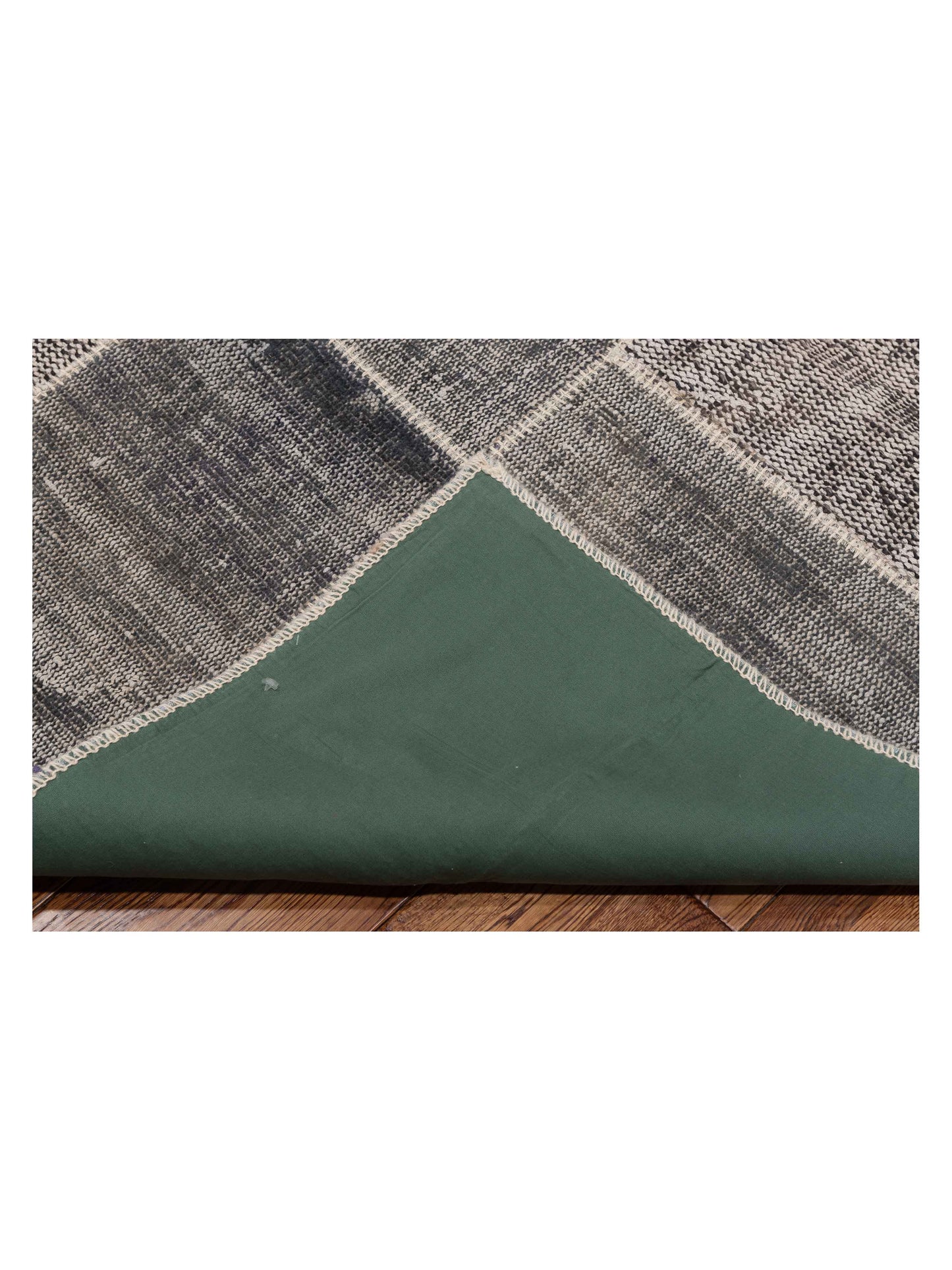 Turkish Vestige Patchwork 111198 Gray 8.11x10.9 Hand Knotted Rug