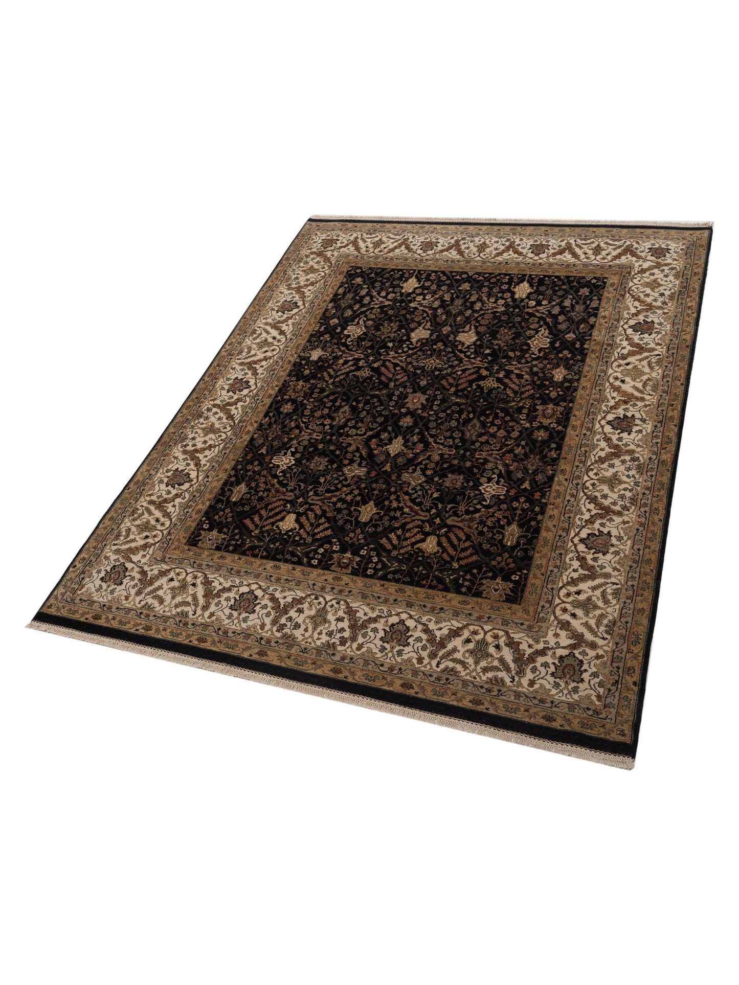 Platinum 115024 Navy Ivory 7.11x10.1 Hand Knotted Rug