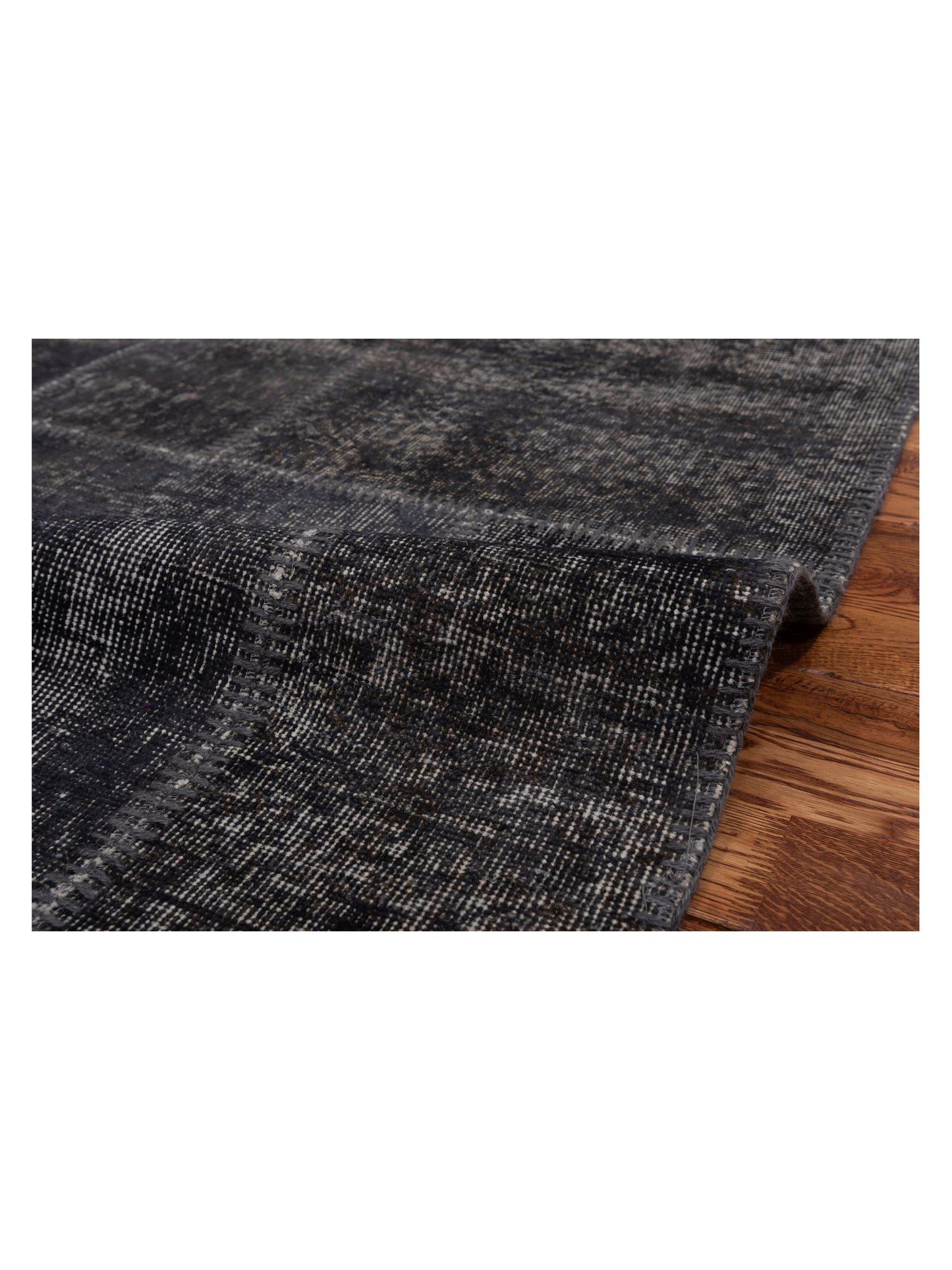 Turkish Vestige Patchwork 131032 Dark Gray Dark Gray 5x7.11 Hand Knotted Rug