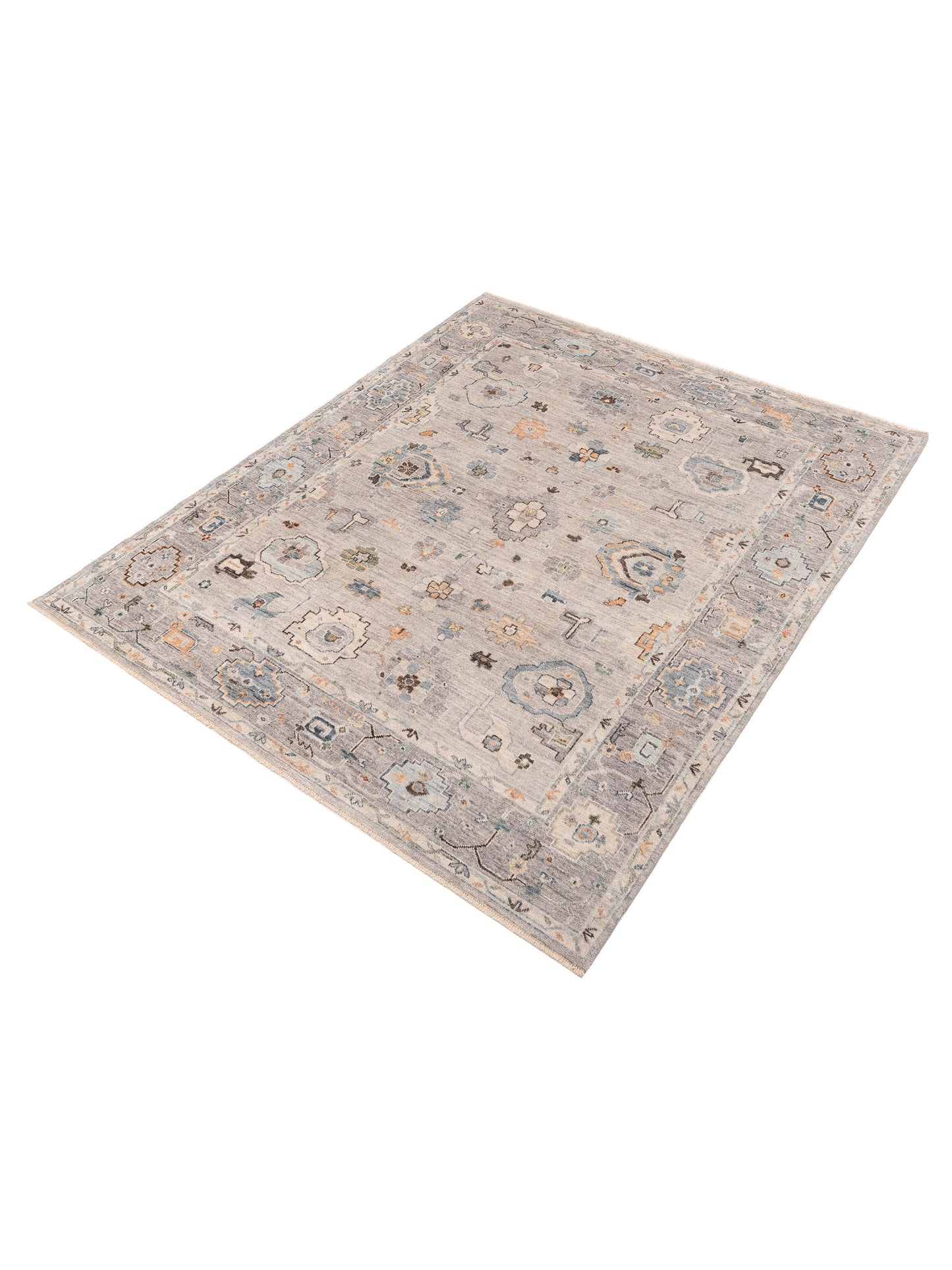 Angora Oushak 153776 Gray Gray 8.2x9.9 Hand Knotted Rug