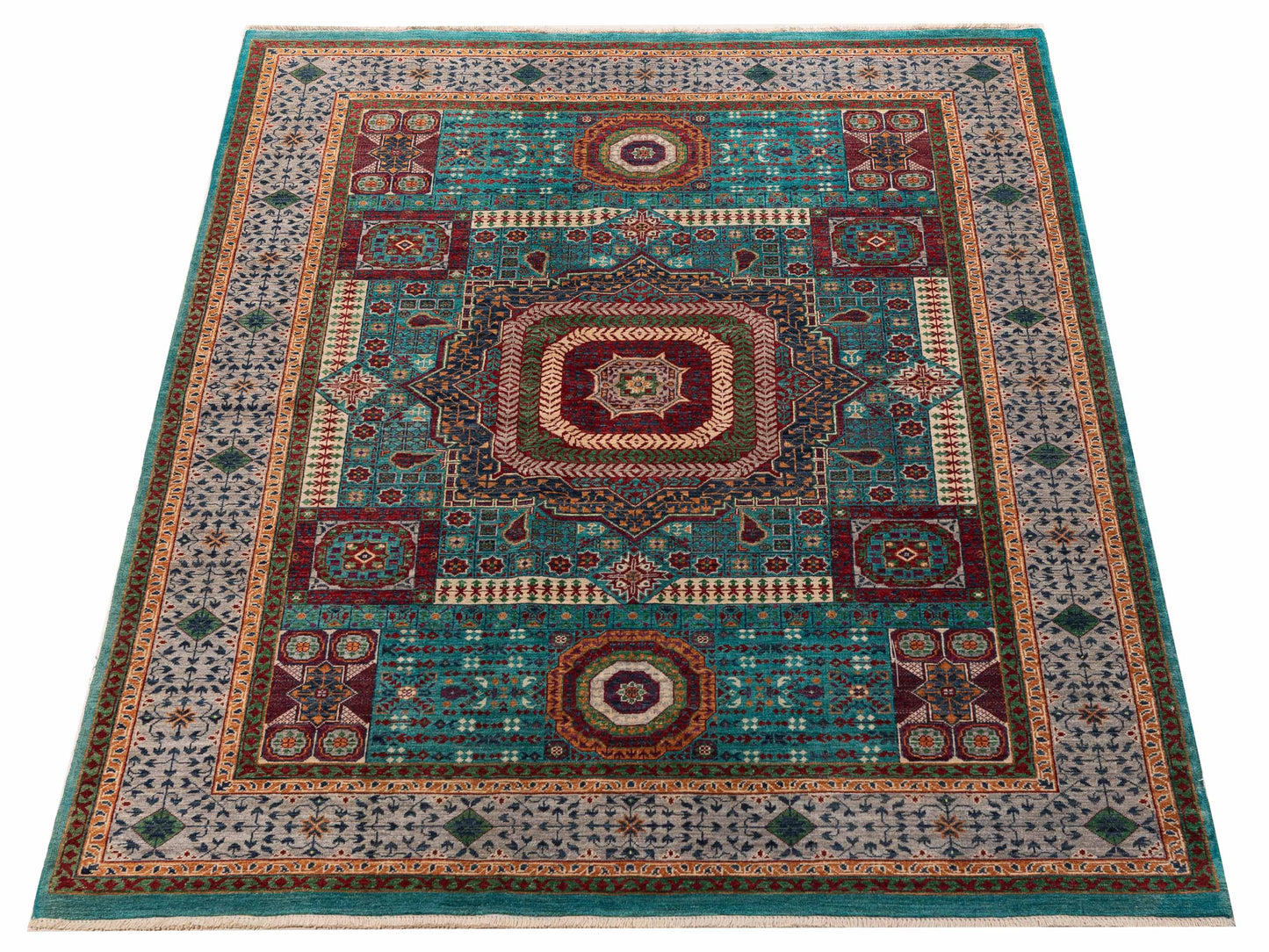 Artisan Mamluk 154736 Blue Gray 5.10x7.9 Hand Knotted Rug