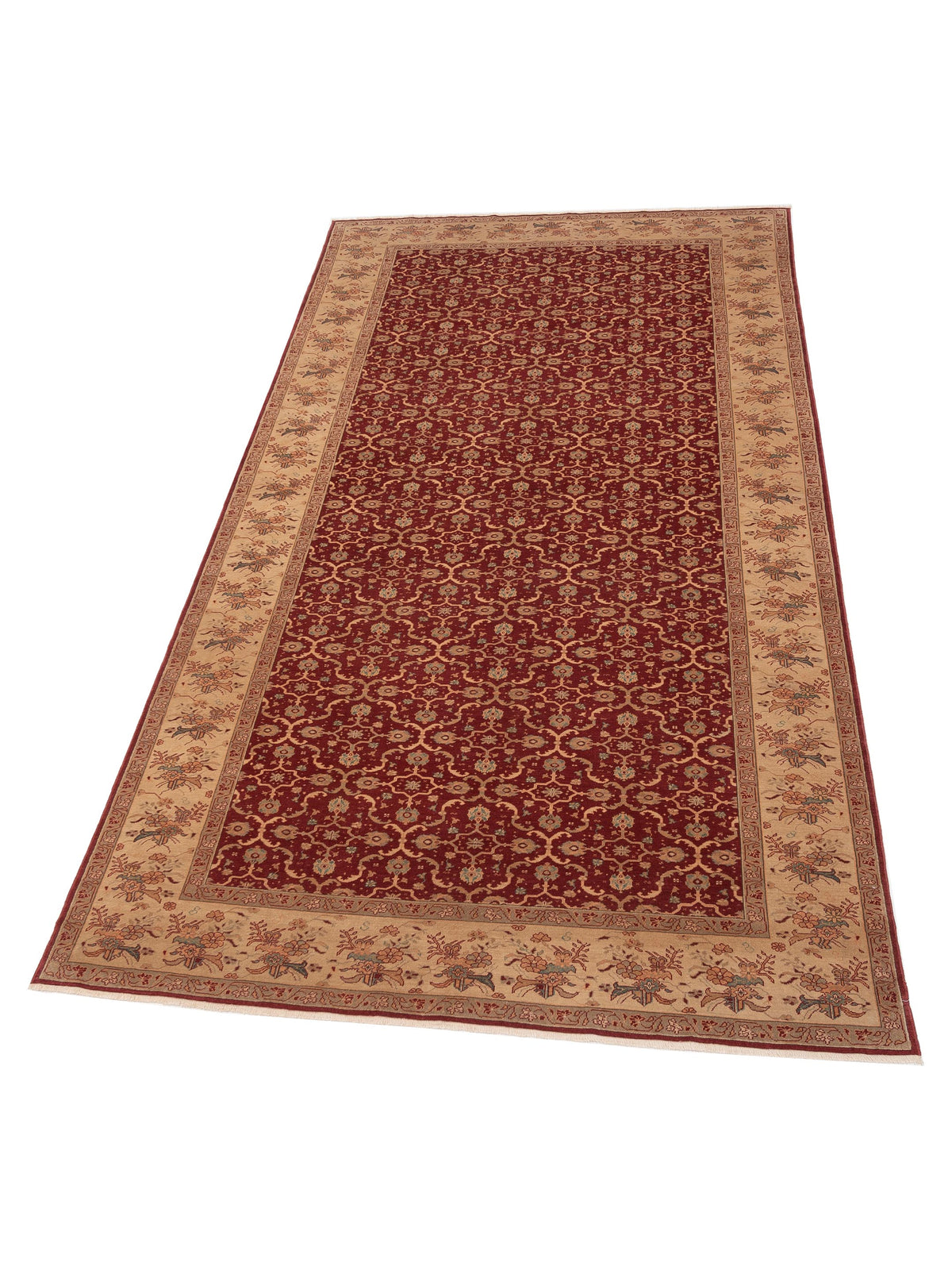 Antique Loom 107954 Red Ivory 8.1x14.6 Hand Knotted Rug