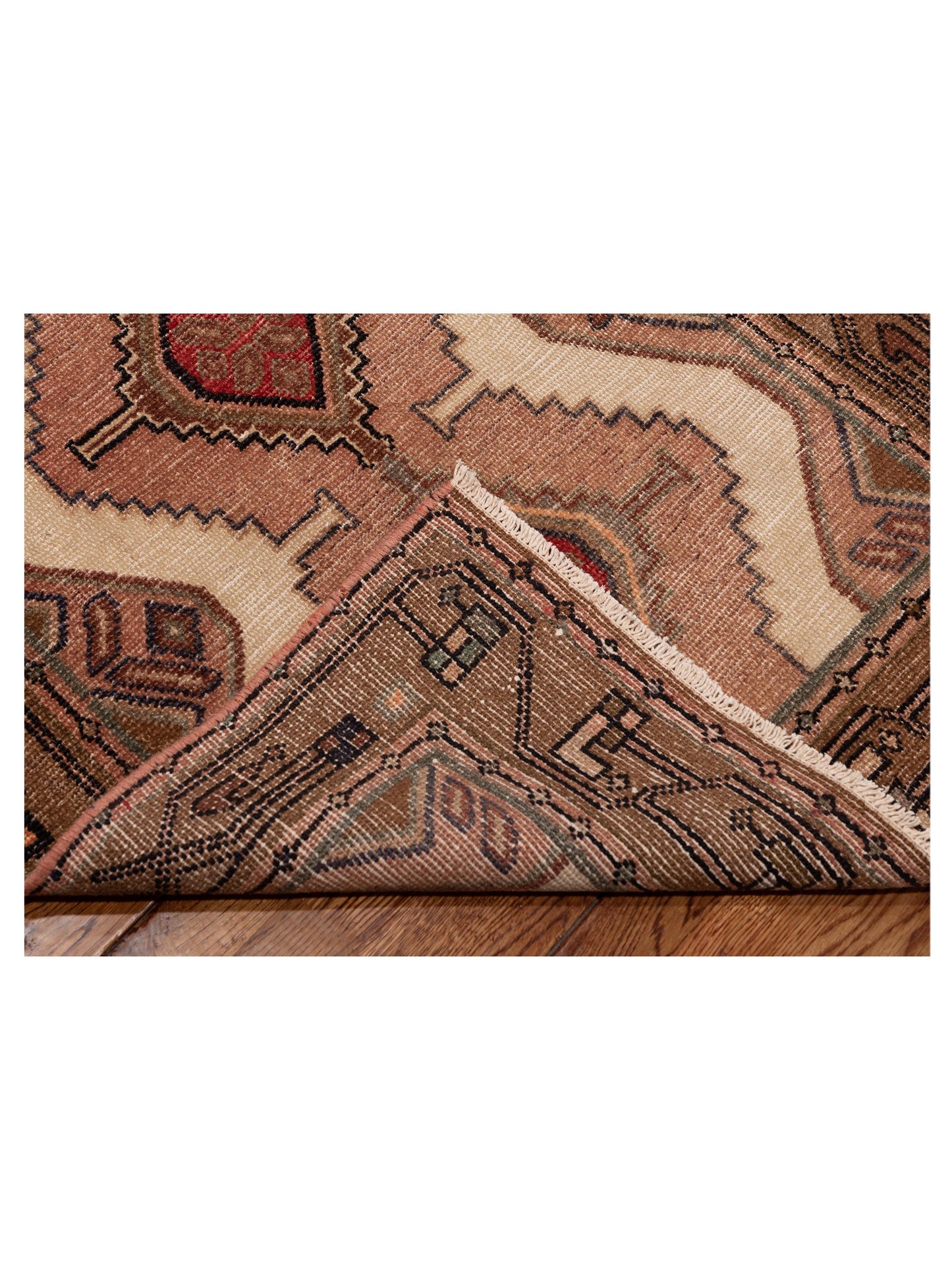 Persian 147733 Ivory Brown 2.7x10 Hand Knotted Rug