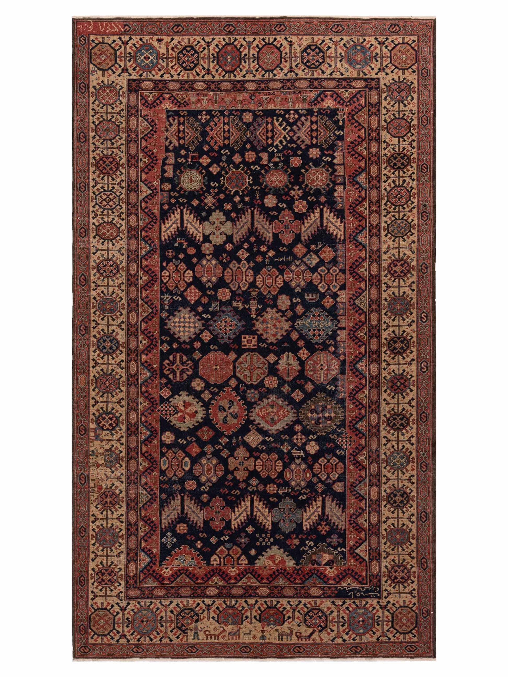 Pasha Antique Loom  Navy Ivory Traditional