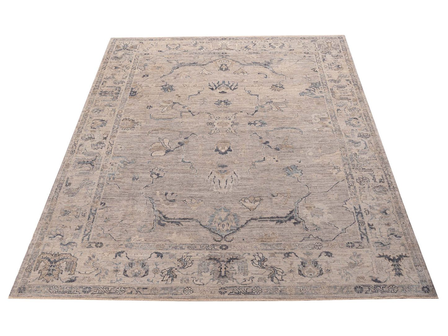 Angora Oushak 156156 Gray Silver 9.1x11.11 Hand Knotted Rug