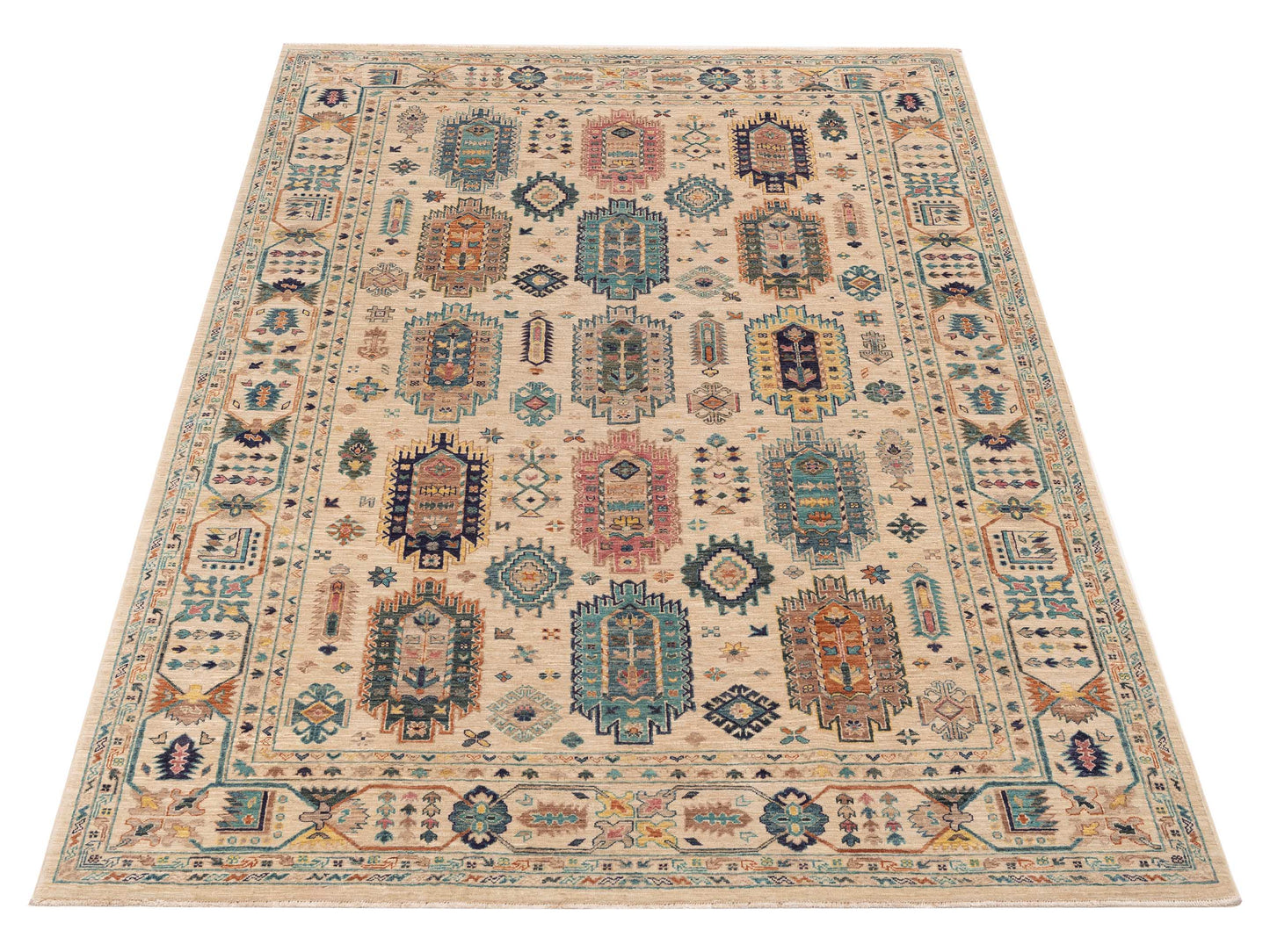 Artisan Kars 153563 Ivory Ivory 6.9x9.7 Hand Knotted Rug