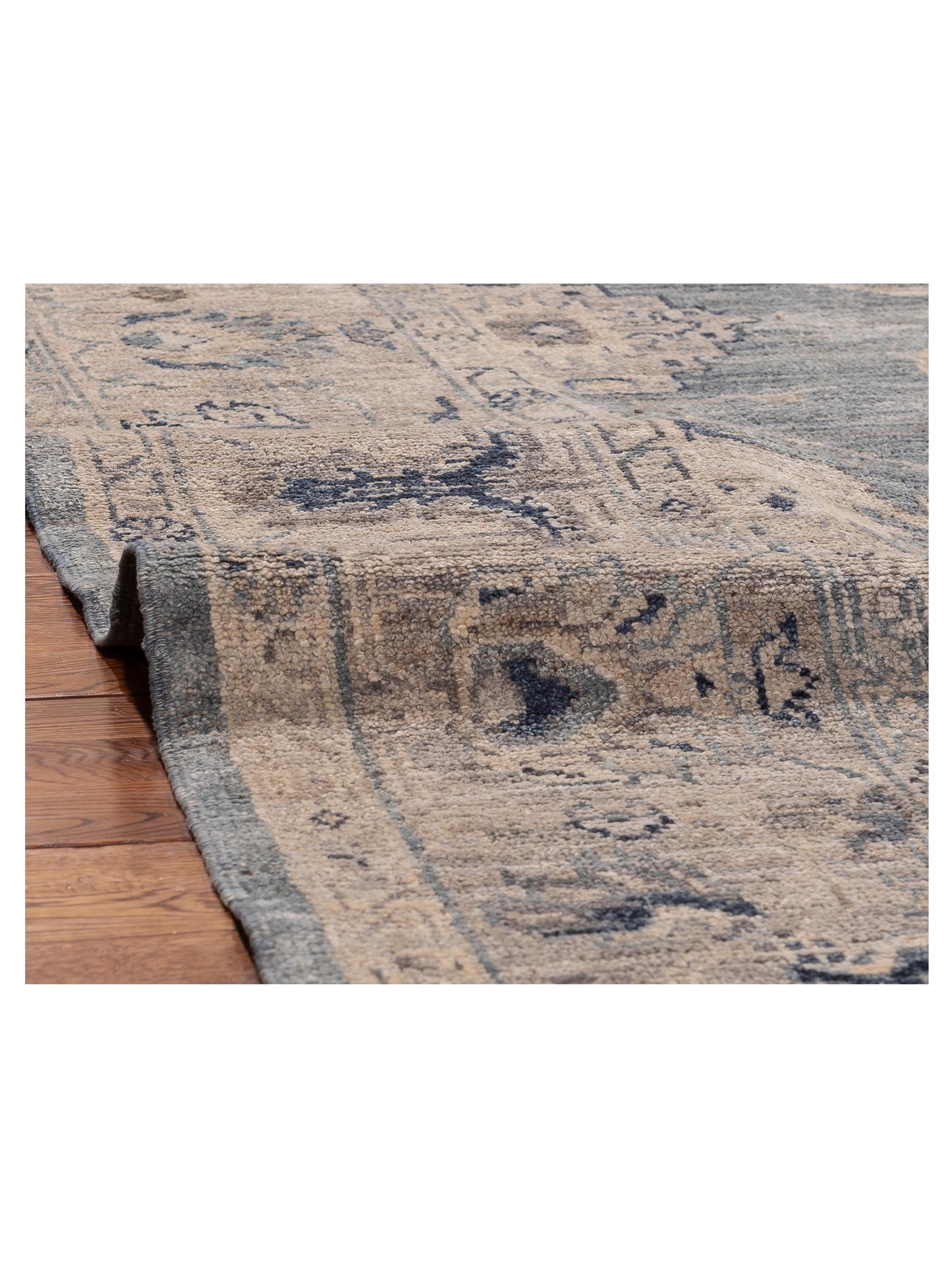 Angora Oushak 156124 Blue Gray 9.1x11.8 Hand Knotted Rug