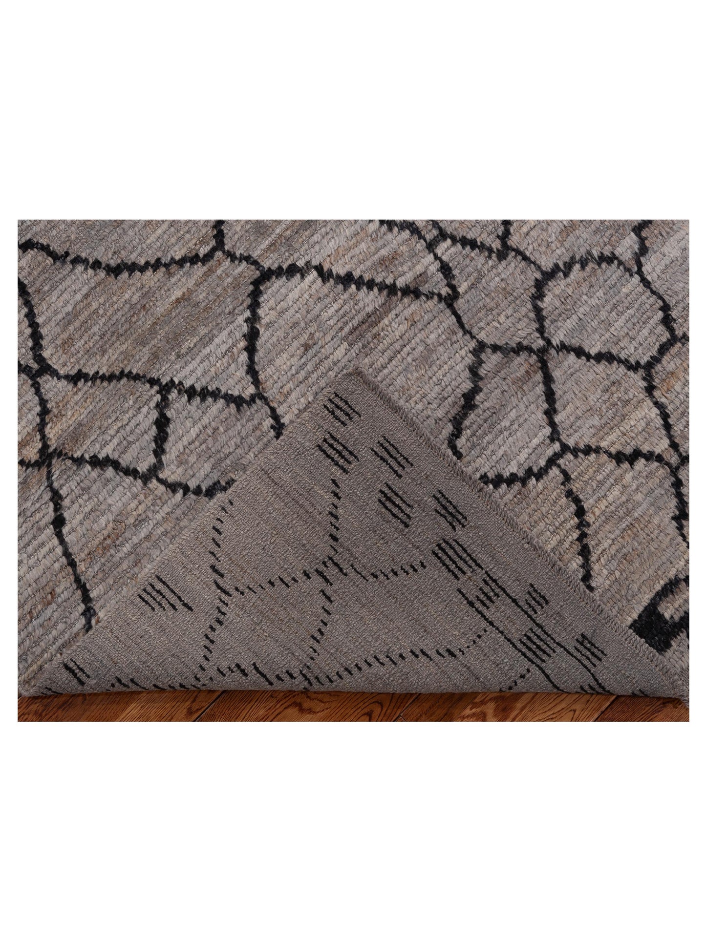 Berber Aspendos Gray Black 6.7x9.8 Hand Knotted Rug