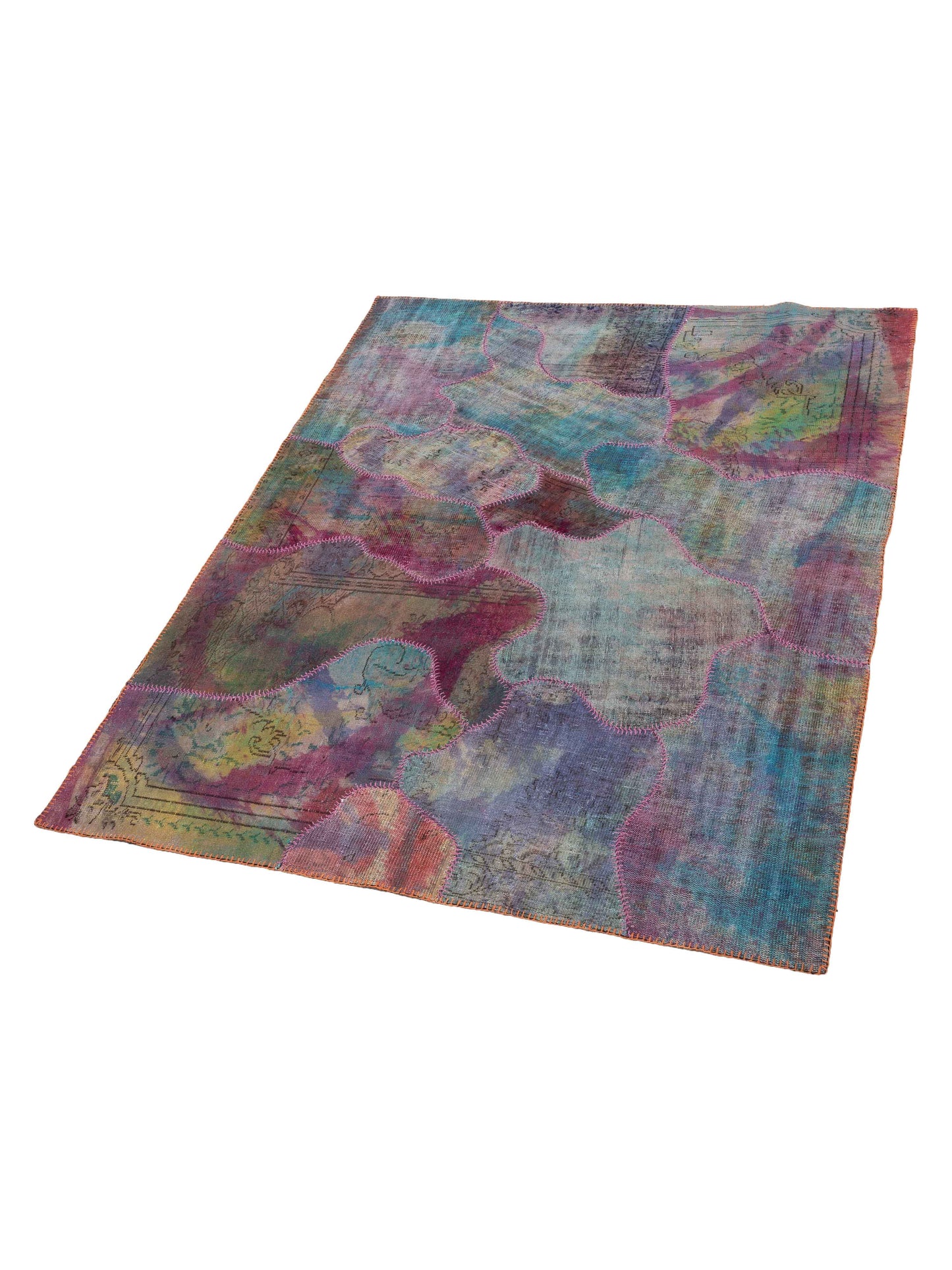Turkish Vestige Patchwork 114257 Multi 7.9x9.9 Hand Knotted Rug