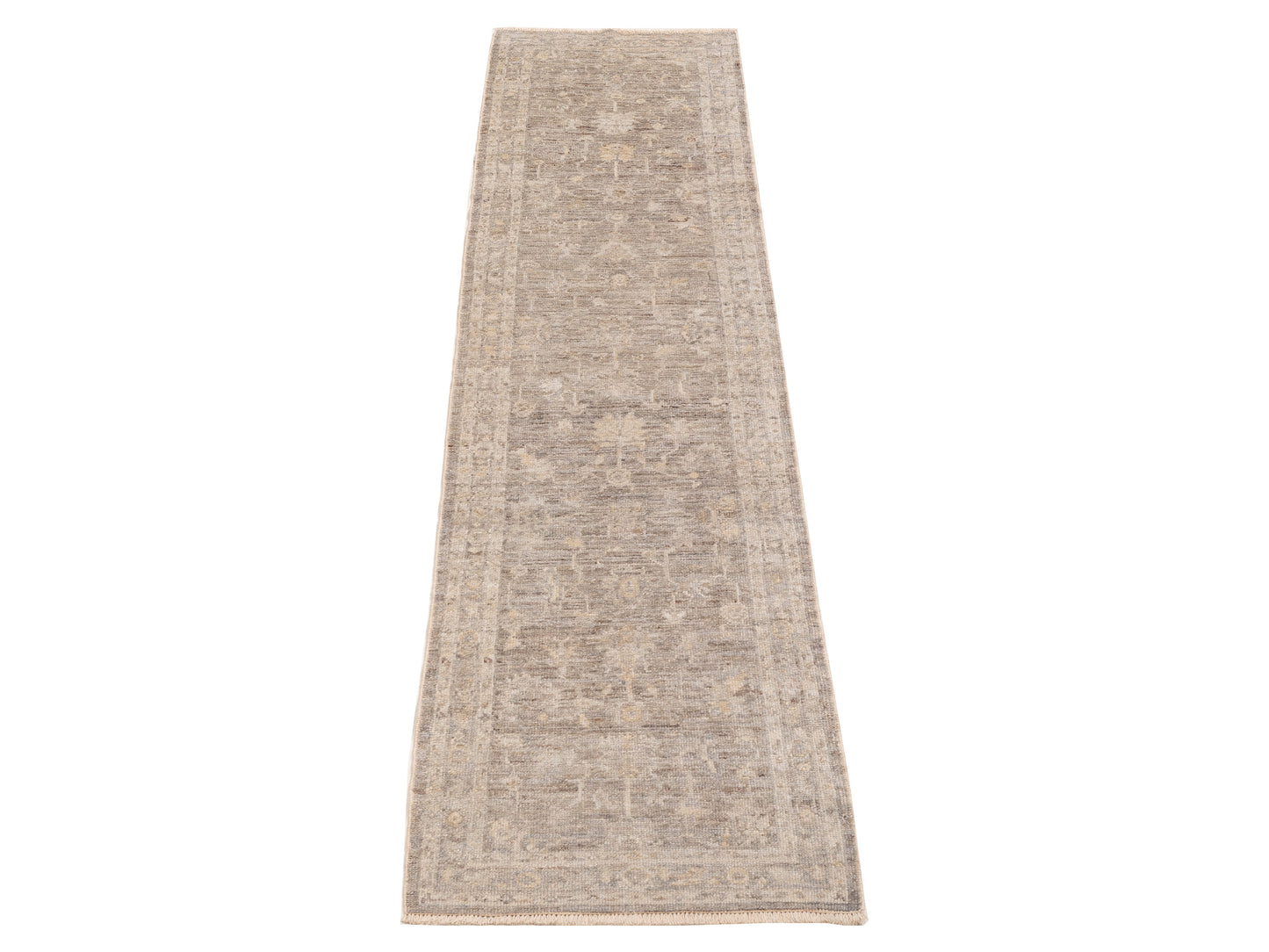 Angora Oushak 154274 Gray Gray 2.6x10.7 Hand Knotted Rug