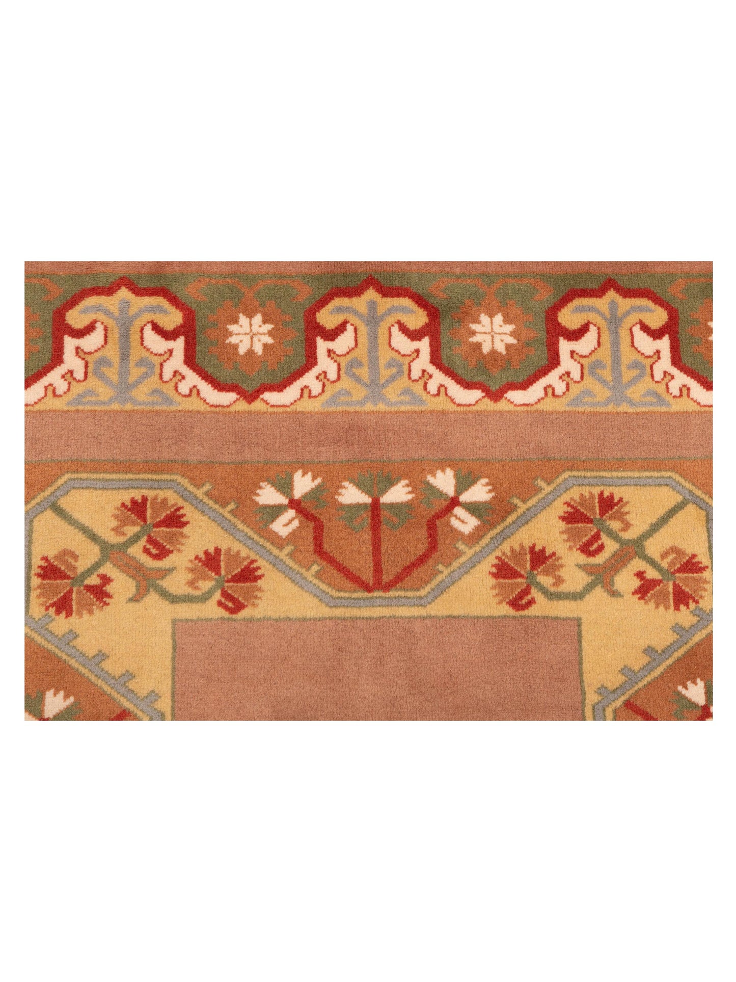 Milas 146237 Brown Green 5.2x8.3 Hand Knotted Rug