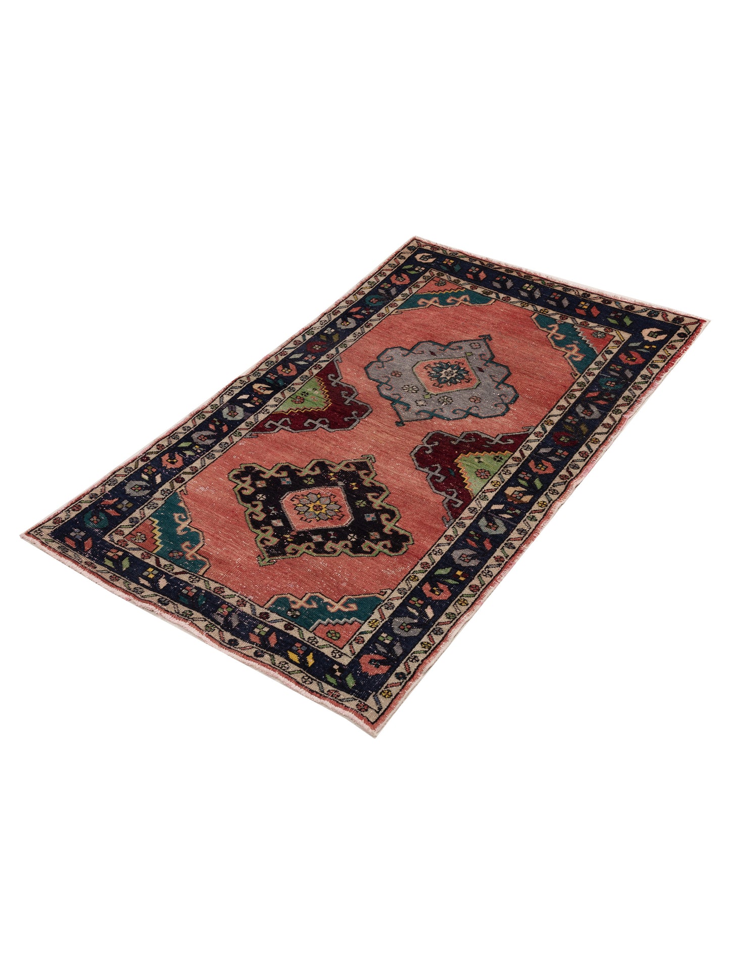 Old Anatolian 154172 Pink Purple 3.9x6.3 Hand Knotted Rug