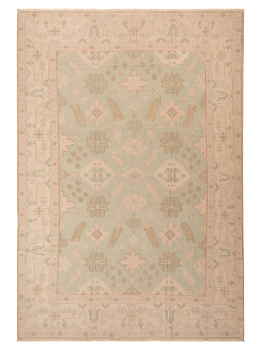 Pasha Transilvanian Kilim  Light Green Cream Traditional