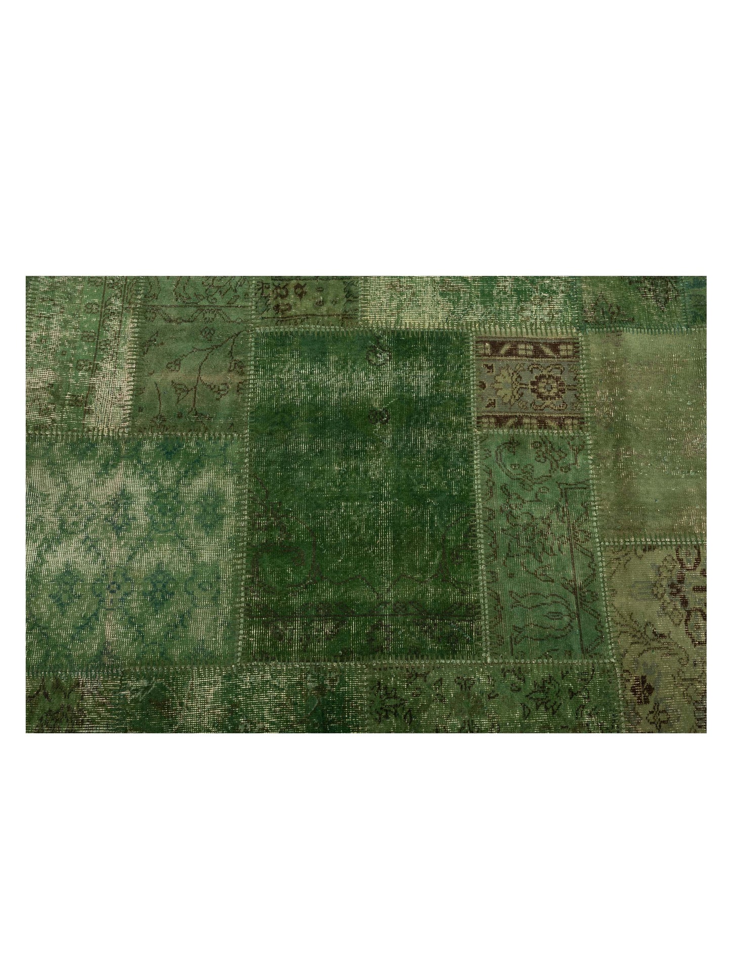 Turkish Vestige Patchwork 142815 Green 9x12 Hand Knotted Rug