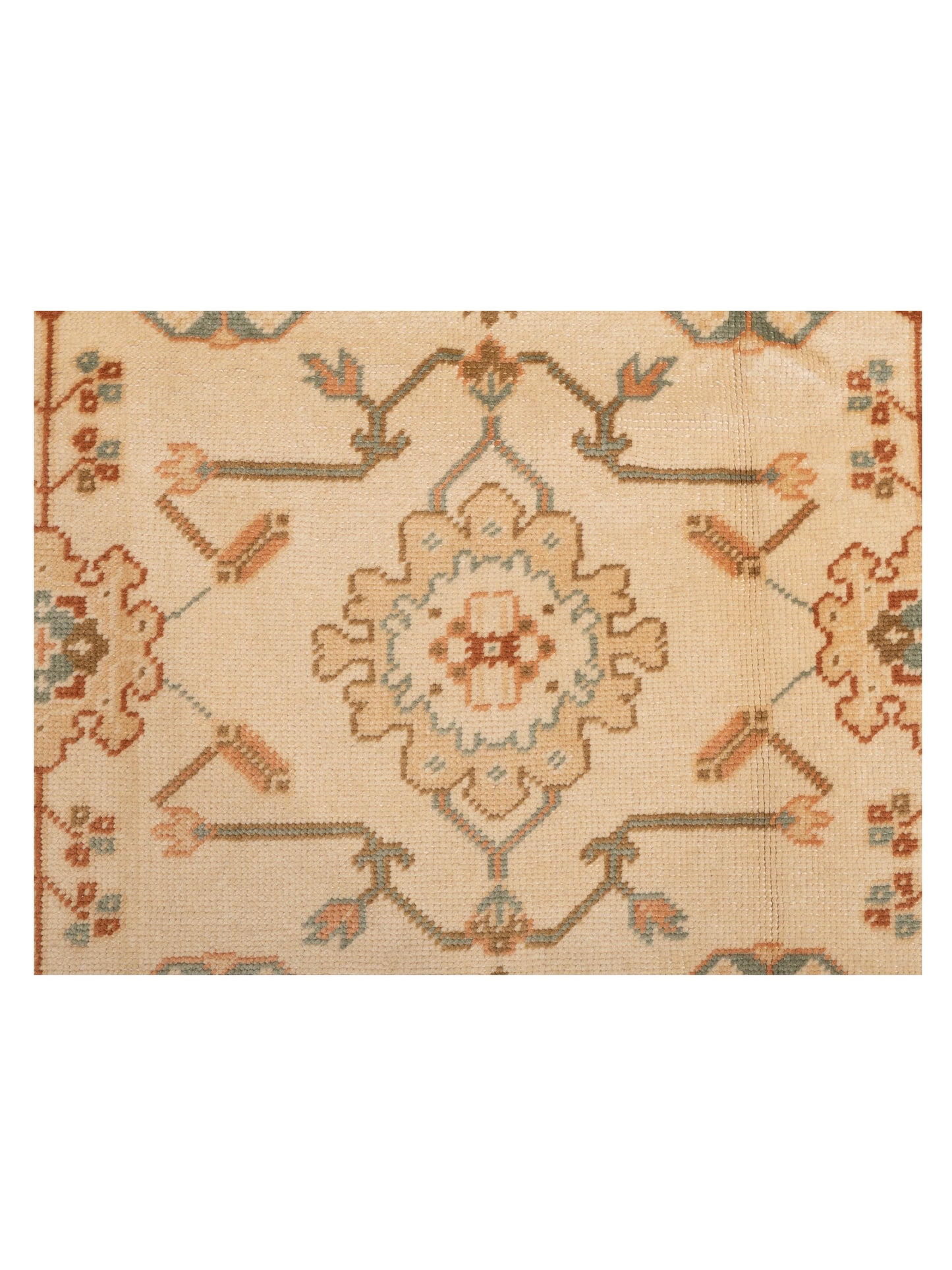 Anadol Oushak 145114 Ivory Pink 5.2x6.9 Hand Knotted Rug