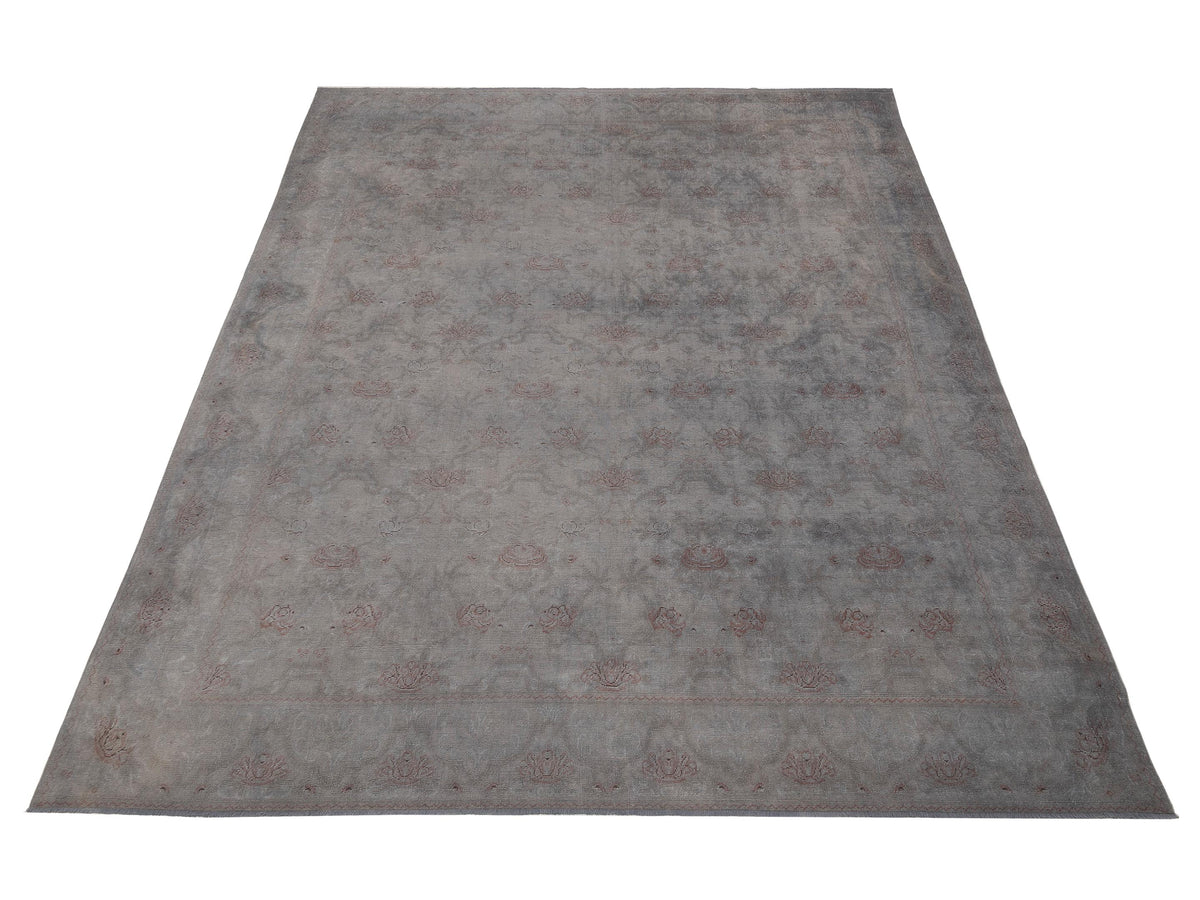 Vintage 107428 Gray 12x14.8 Hand Knotted Rug