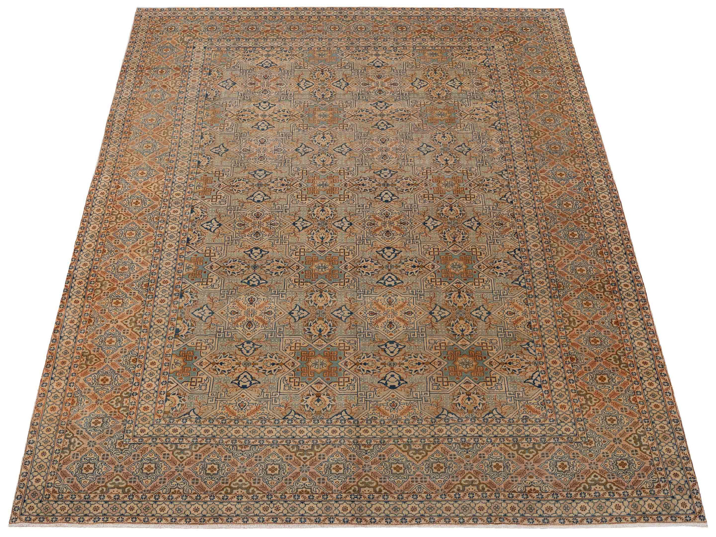 Persian 93388 Silver Brown 9.4x12.6 Hand Knotted Rug