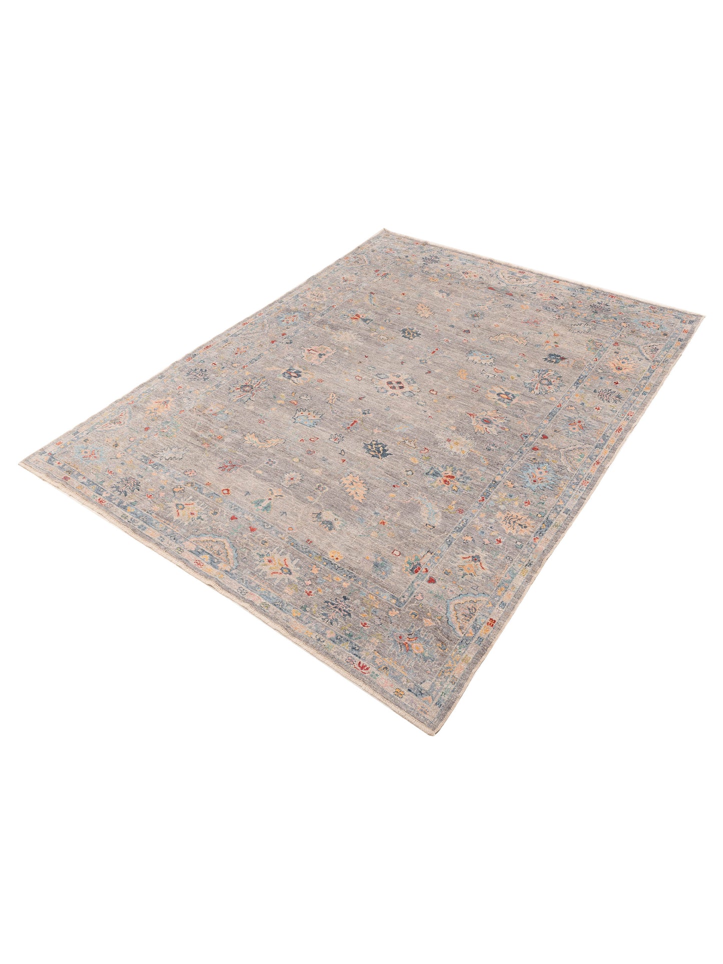 Angora Oushak 153537 Gray Gray 9x11.11 Hand Knotted Rug