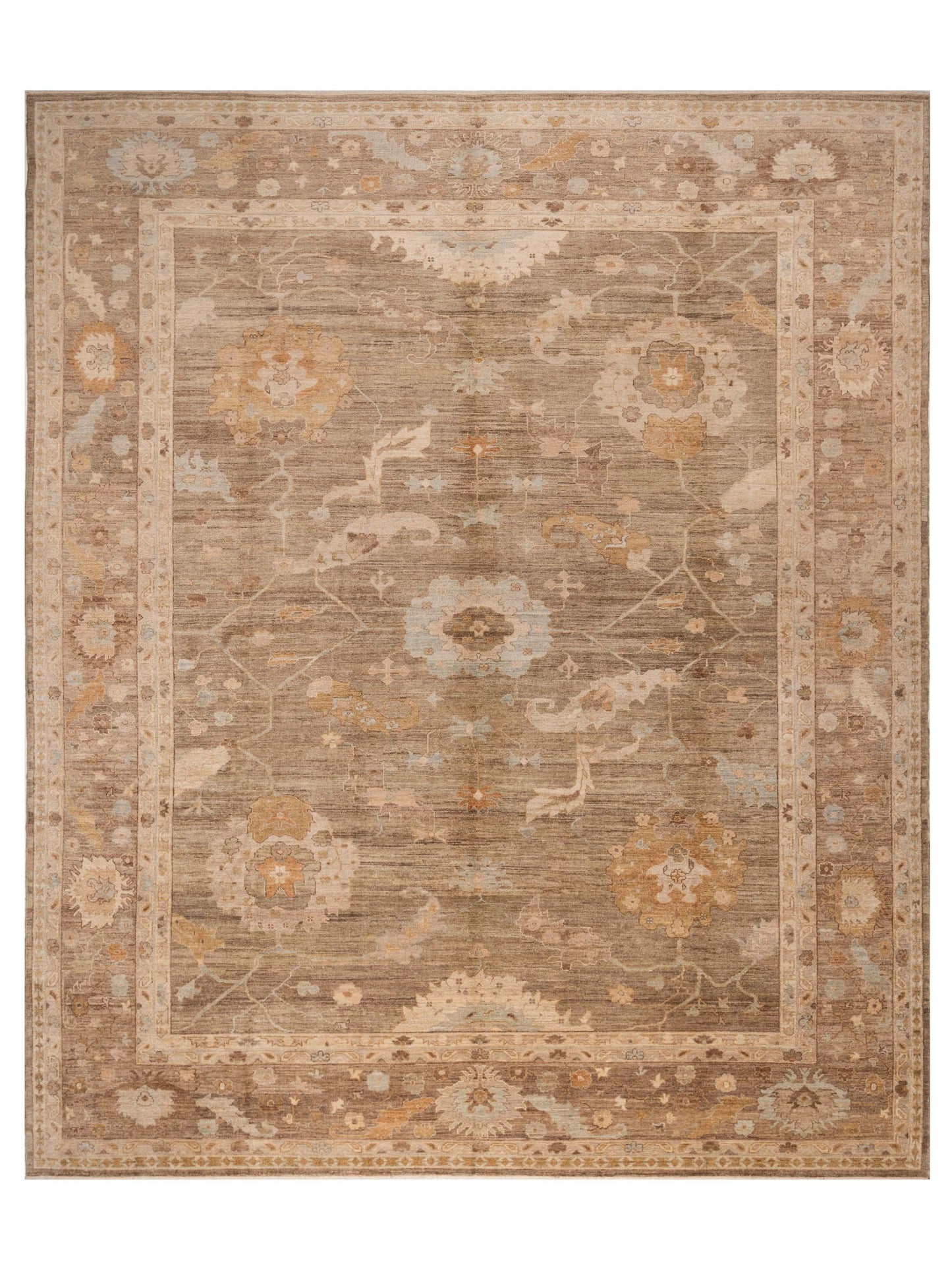 Anadol Angora Oushak  Green Brown Traditional