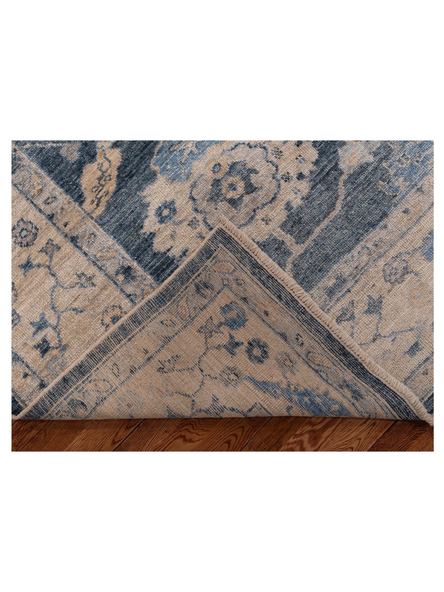 Angora Oushak 153505 Blue Ivory 8x8.9 Hand Knotted Rug