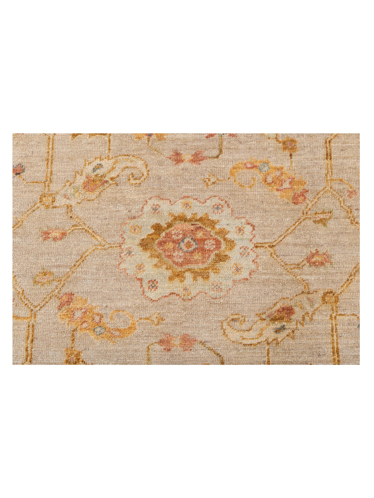 Angora Oushak 147000 Beige Mustard 5.11x11.4 Hand Knotted Rug