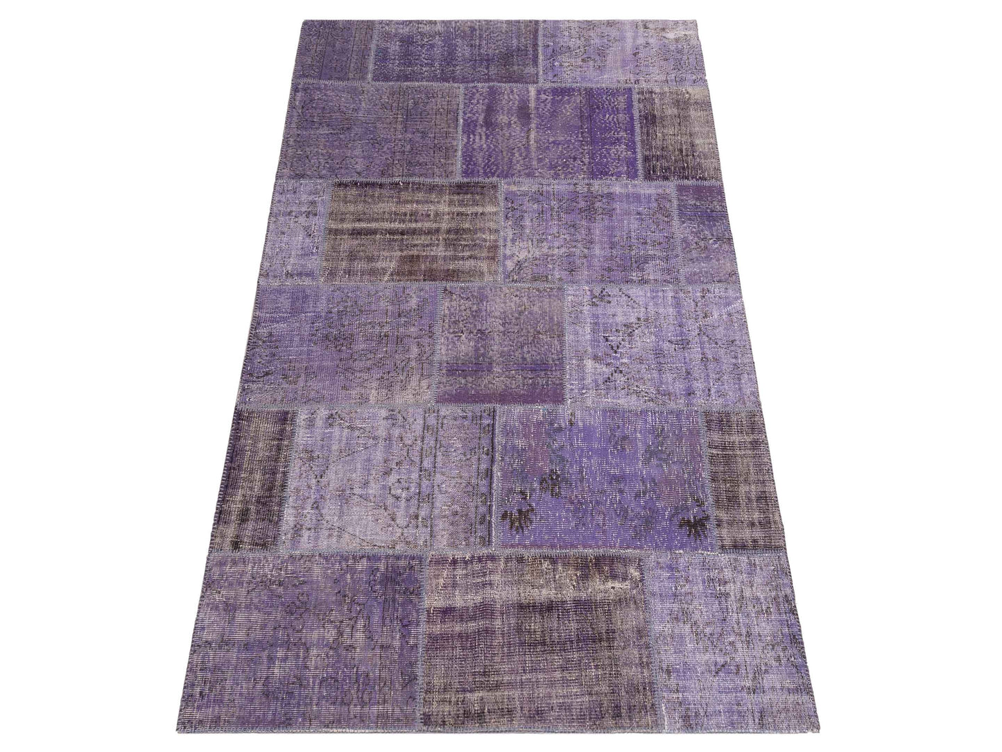 Turkish Vestige Patchwork 110105 Purple 6x9 Hand Knotted Rug