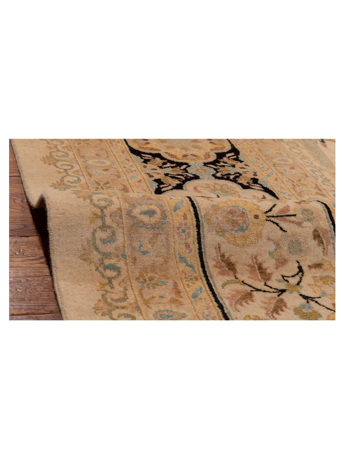 Haji Jalili 111375 Ivory Black 10.1x14 Hand Knotted Rug