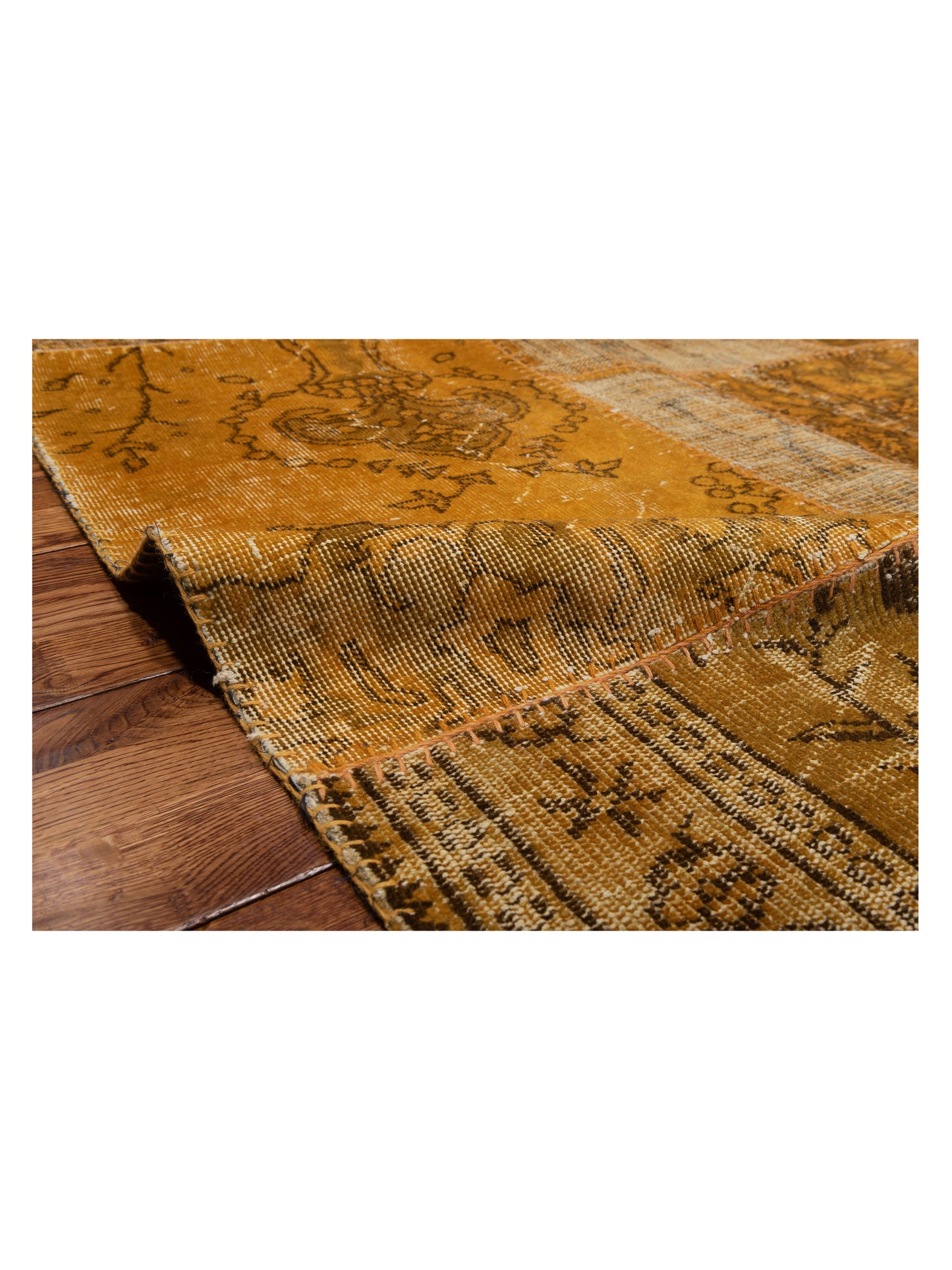 Turkish Vestige Patchwork 108896 Yellow 9.10x13.2 Hand Knotted Rug