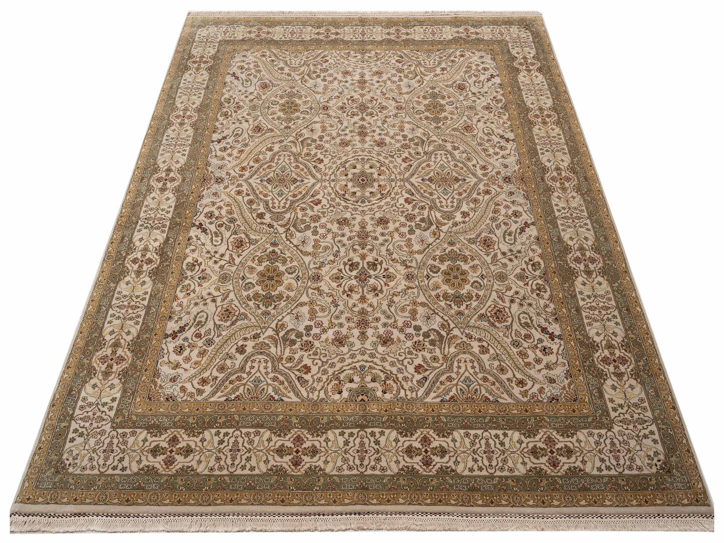 Platinum 82603 Ivory Ivory 8.2x10.2 Hand Knotted Rug