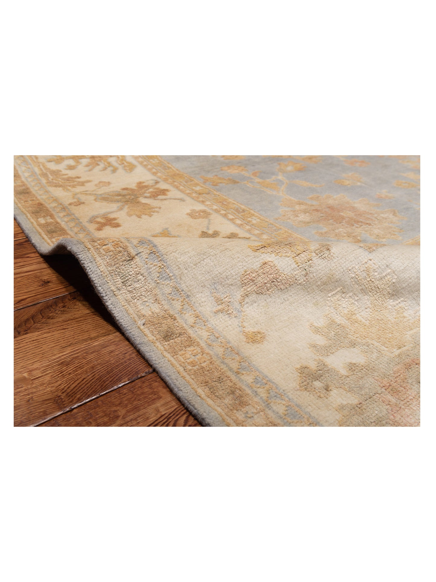 Oushak Shah 121302 Gray Ivory 7.11x10 Hand Knotted Rug