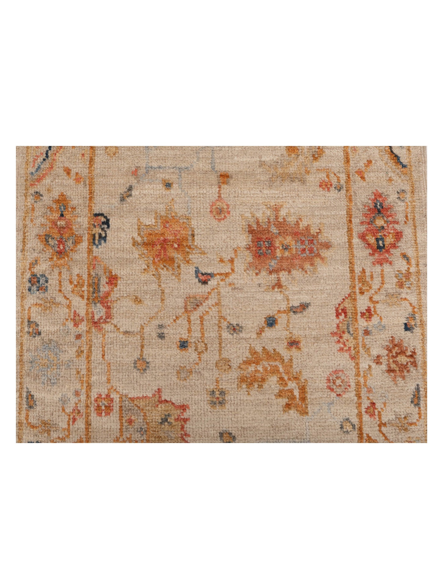 Angora Oushak 148122 Ivory Ivory 2.6x15.10 Hand Knotted Rug