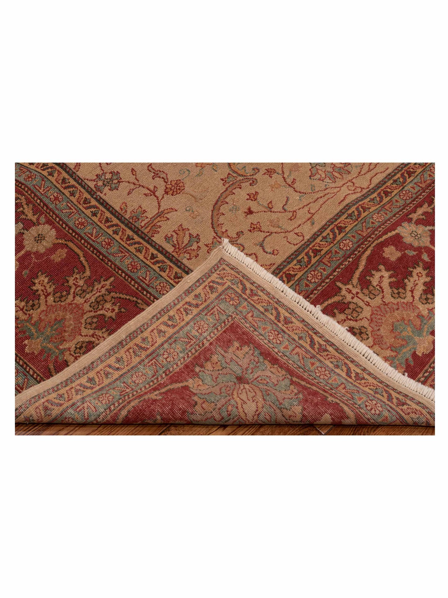 Antique Loom 104404 Beige Red 9.5x12.5 Hand Knotted Rug