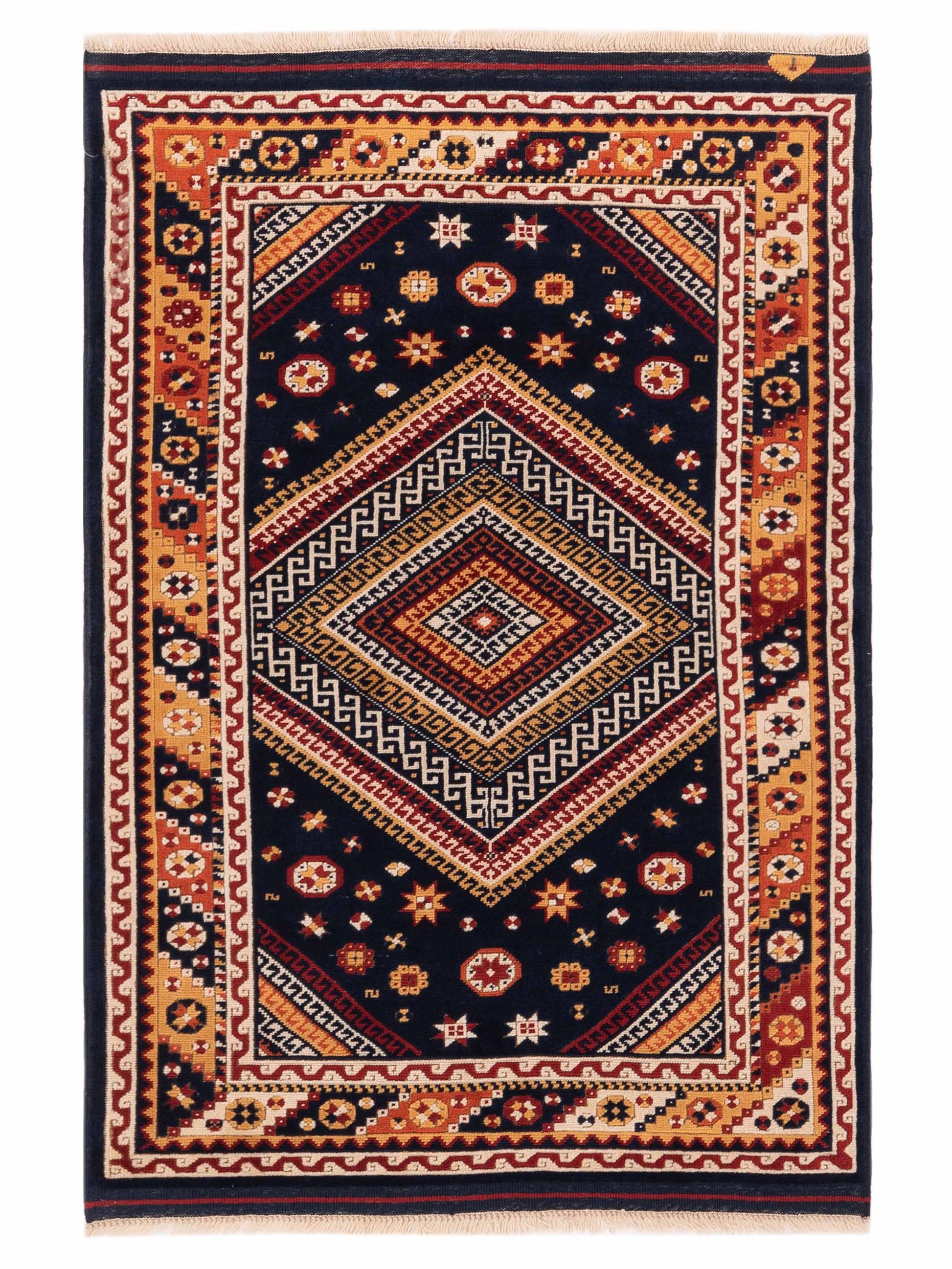 Pasha Turkish Shirwan  Navy Orange Traditional