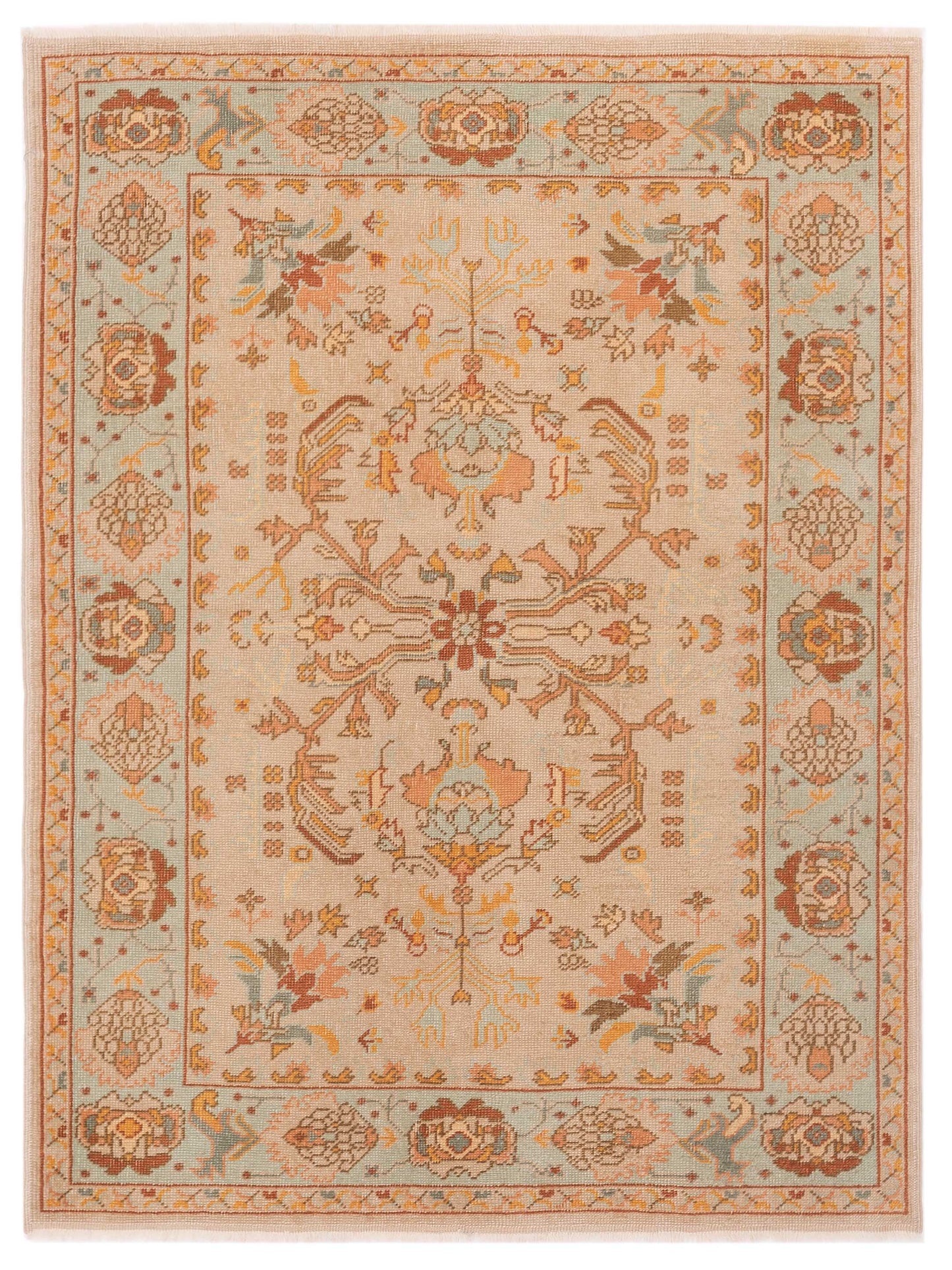 Pasha Anadol Oushak  Cream Blue Traditional