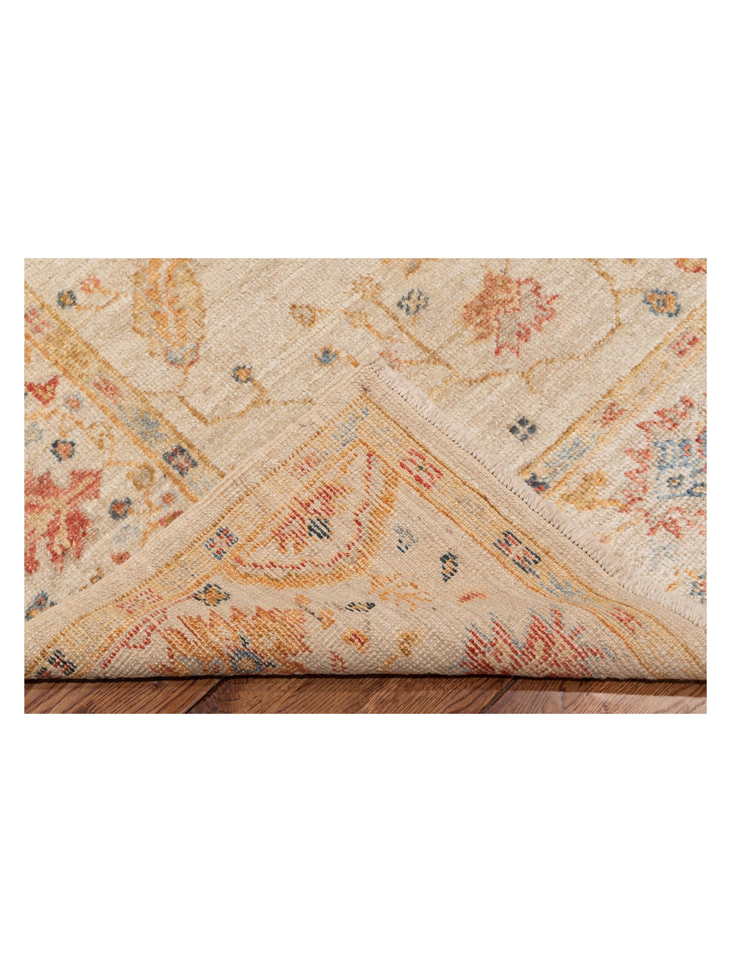 Angora Oushak 133075 Ivory Ivory 6.1x14 Hand Knotted Rug