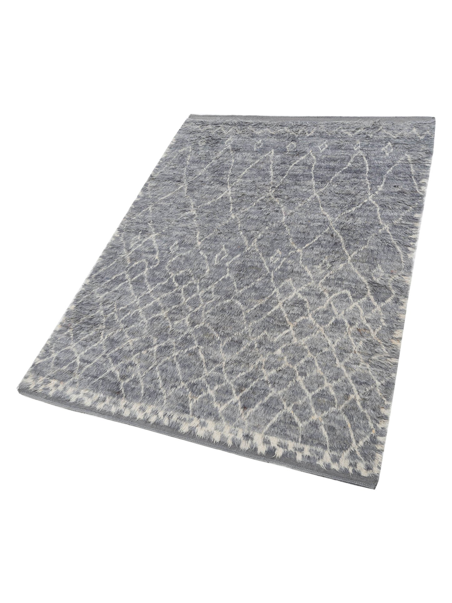 Berber Aspendos Gray Ivory 7.11x11 Hand Knotted Rug
