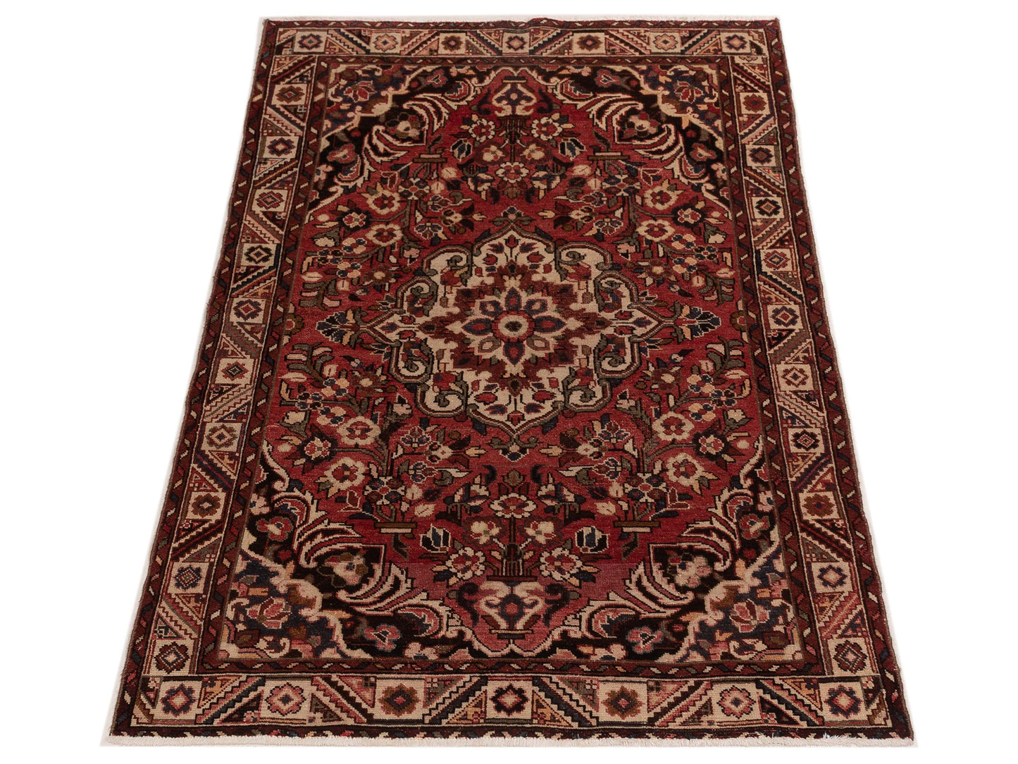 Persian 81294 Brick Ivory 5.3x8.3 Hand Knotted Rug