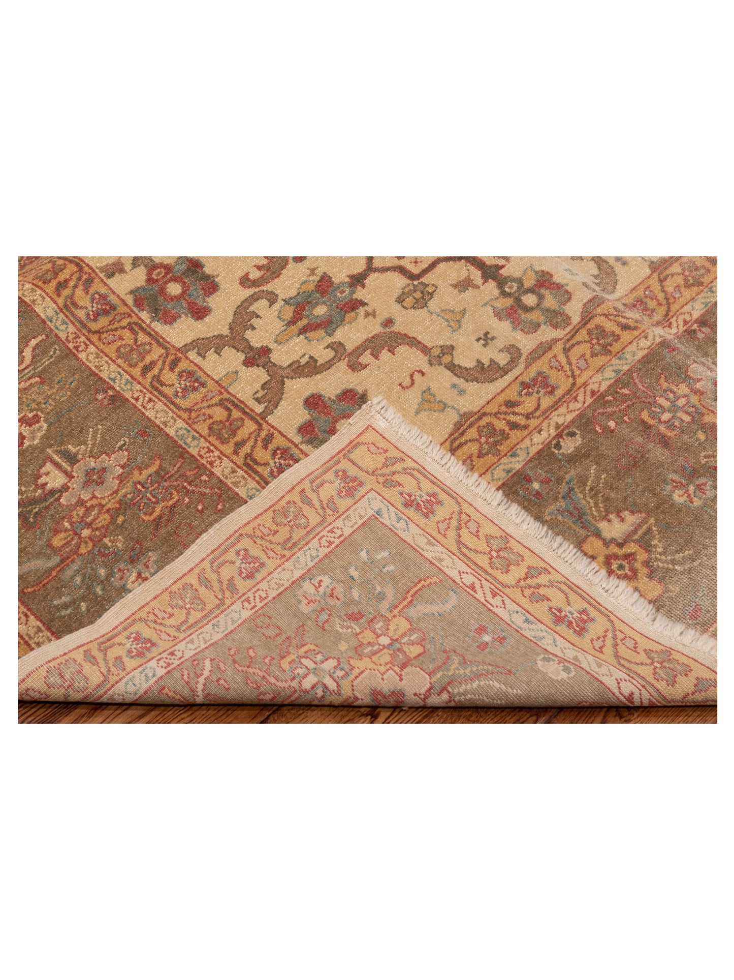 Defne Nurdan Beige Green 9.5x12.7 Hand Knotted Rug